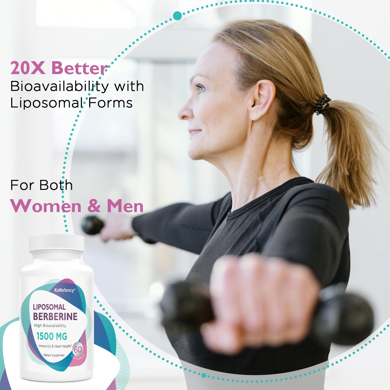 Berberine HCL Supplement 1500mg - High Bioavailability Liposomal Berberine Capsules KoNefancy Au supplements