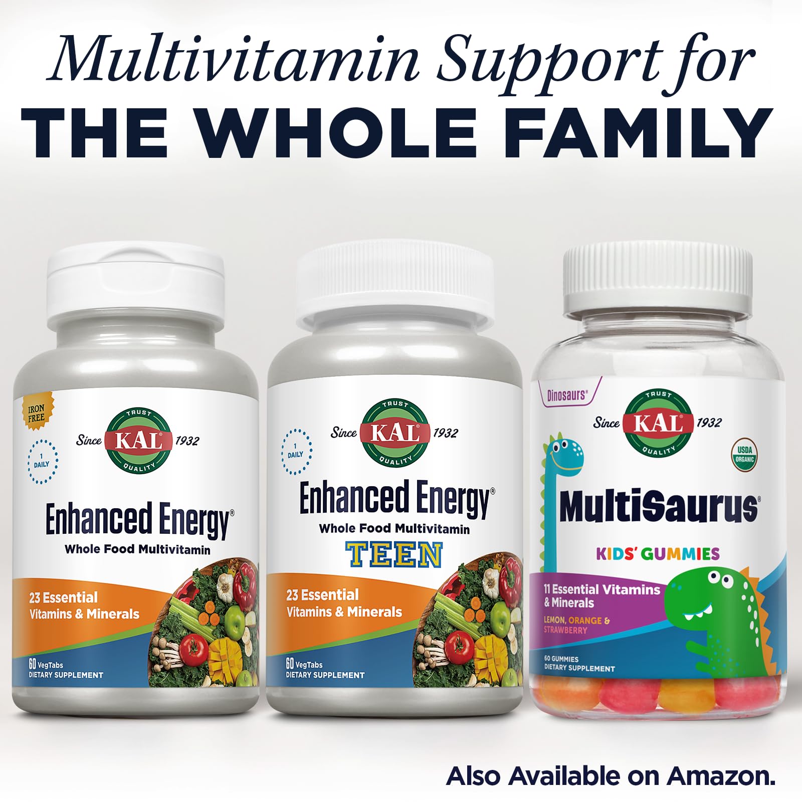 KAL Enhanced Energy Supplements, Whole Food Chewable Multivitamin with Iron, 3 Daily, 23 Essential Vitamins and Minerals, Super Foods, Enzymes, Mango Pineapple Flavor, 60-Day Guarantee, 20 Serv, 60ct KAL Au supplements