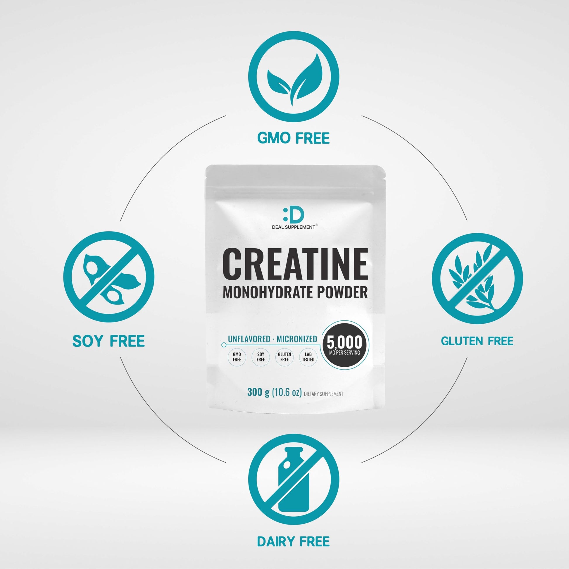 DEAL SUPPLEMENT Instant Creatine Monohydrate Powder, 5g Per Serving – 60 Servings | Micronized, Unflavored, Fast Absorbing Formula | Filler Free, Non-GMO, Keto Friendly, Vegan DEAL SUPPLEMENT Au supplements