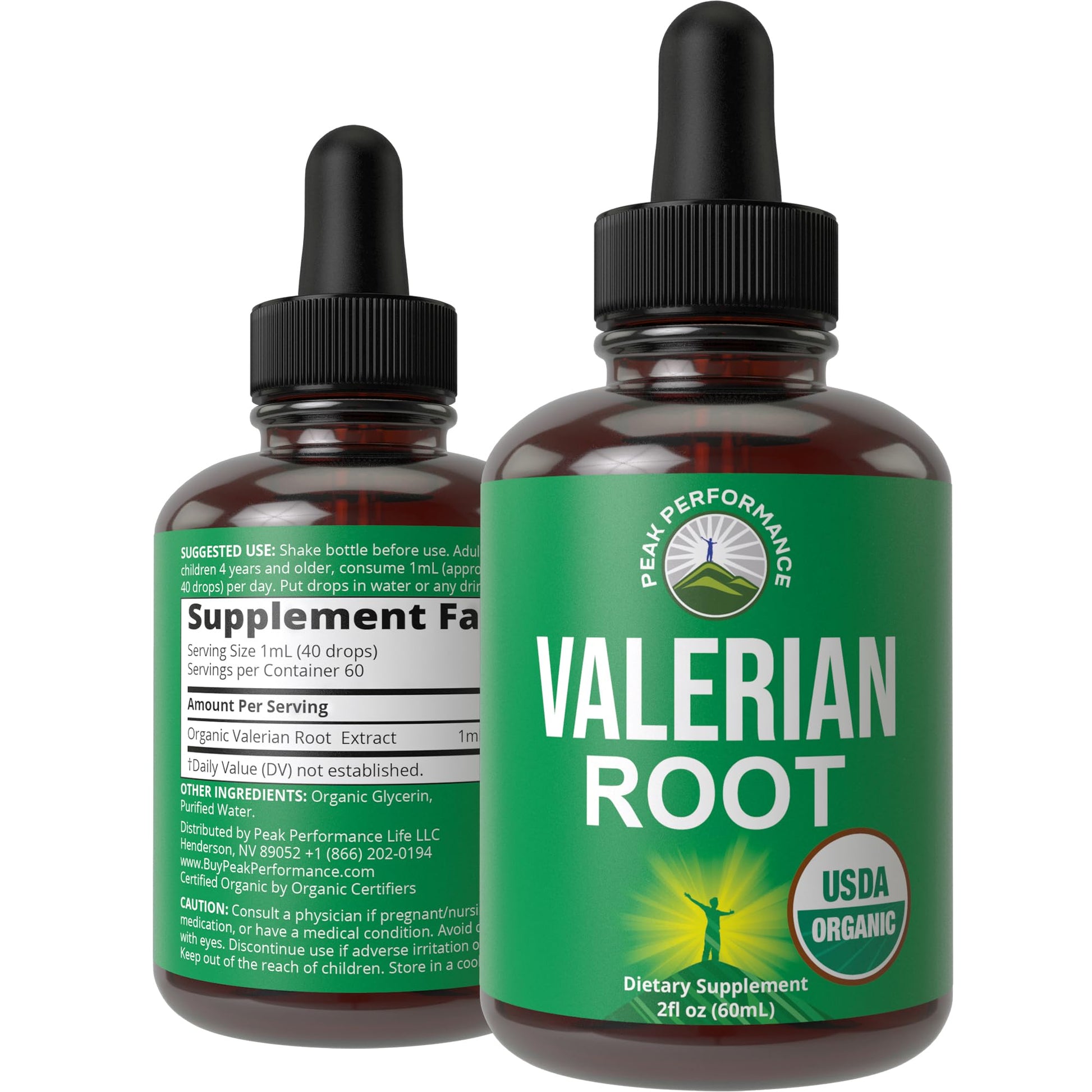 USDA Organic Valerian Root Liquid Drops Supplement. Vegan Extract Tincture for Relaxation, Sleep, Calm. Great Alternative to Valerian Capsules. Zero Sugar, Gluten Free Supplements for Women and Men Peak Performance Au supplements
