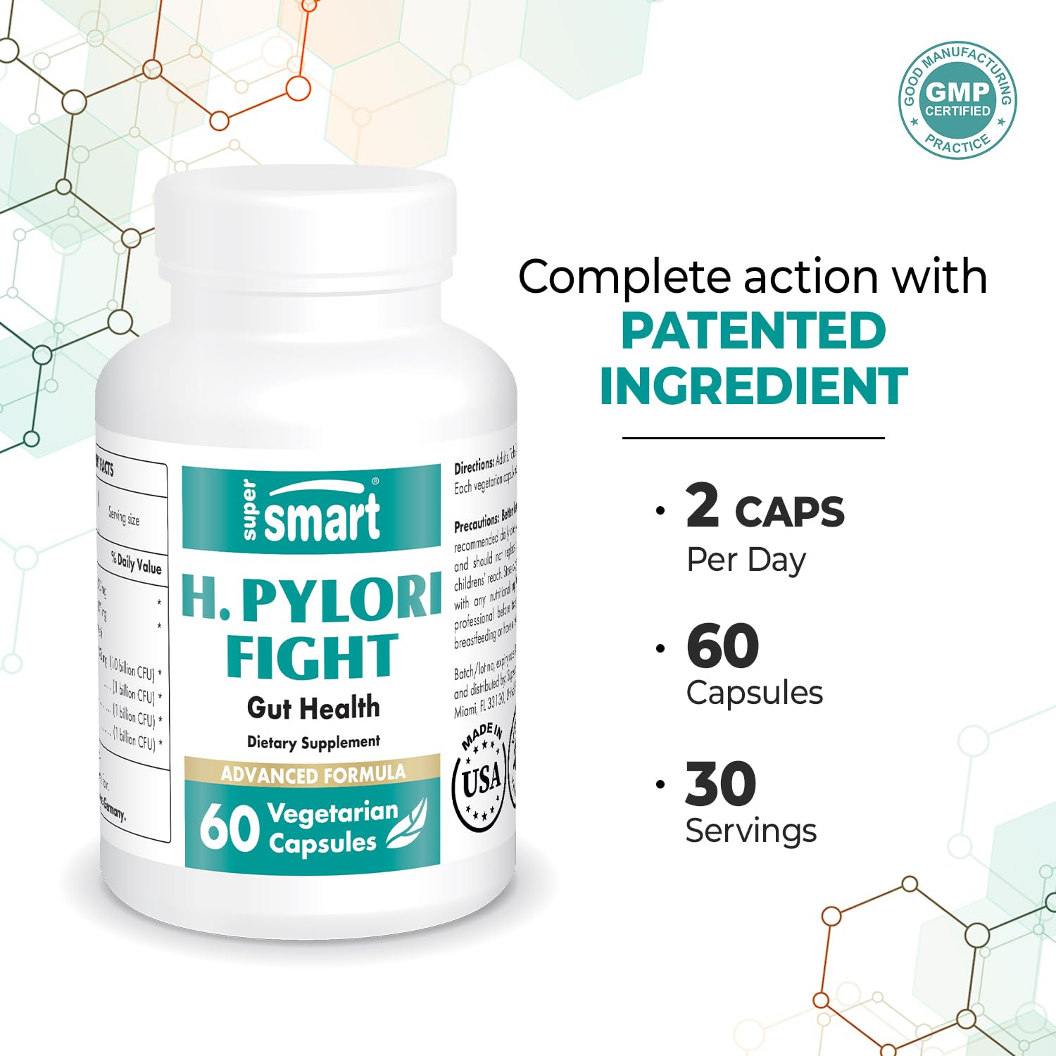 Supersmart - H. Pylori Fight Advanced Formula (Mastic Gum, Probiotics & Prebiotic) Supersmart Au supplements