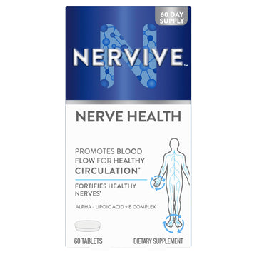 Nervive Nerve Health, Alpha Lipoic Acid, Fortify Nerve Health, Healthy Nerve Function, Healthy Blood Circulation, Supplement, Tablet, 60 Tablets Nervive Au supplements