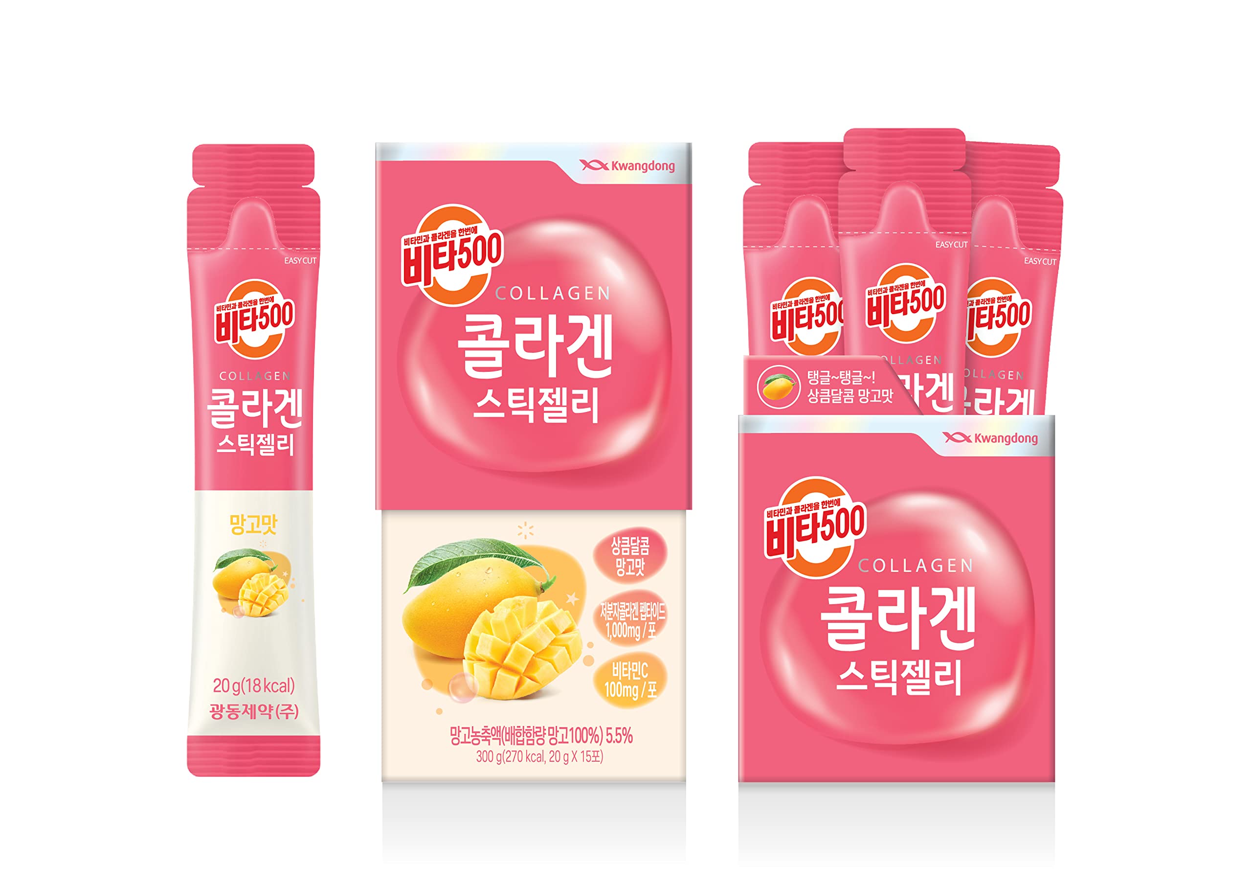 KWANGDONG Vita500 Mango Collagen Peptides Stick Jelly, with Vitamin C, to Support Skin KWANGDONG Au supplements