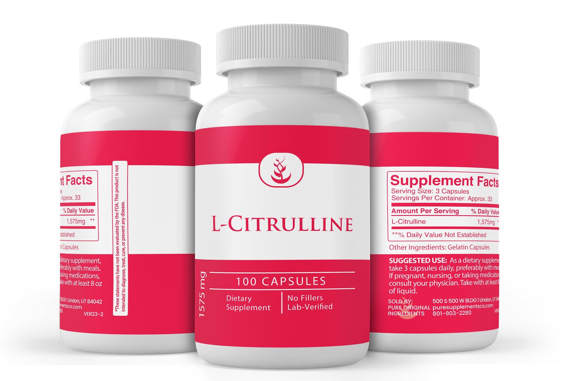 Pure Original Ingredients L-Citrulline, (100 Capsules) Always Pure, No Additives Or Fillers PURE ORIGINAL INGREDIENTS Au supplements