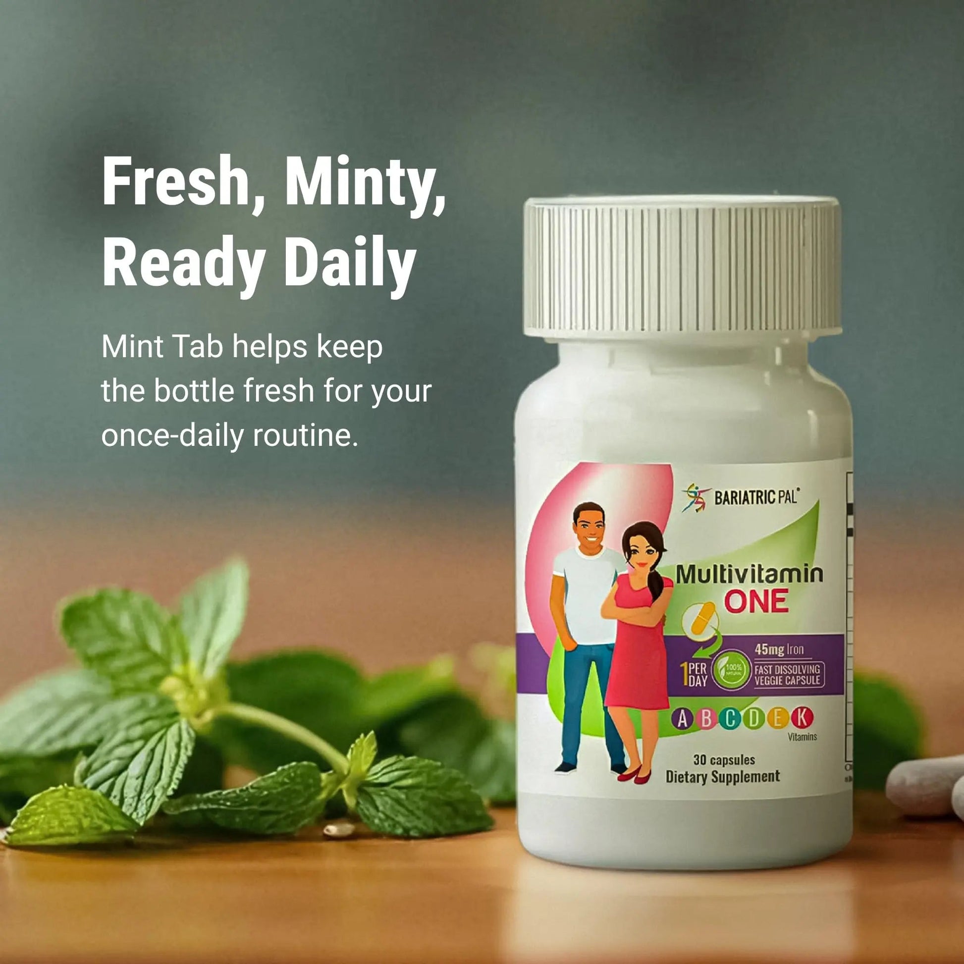 BariatricPal Multivitamin ONE 1 per Day! Bariatric Multivitamin Capsule with 60 mg of Iron | Easy to Swallow Capsule | BariatricPal Au supplements