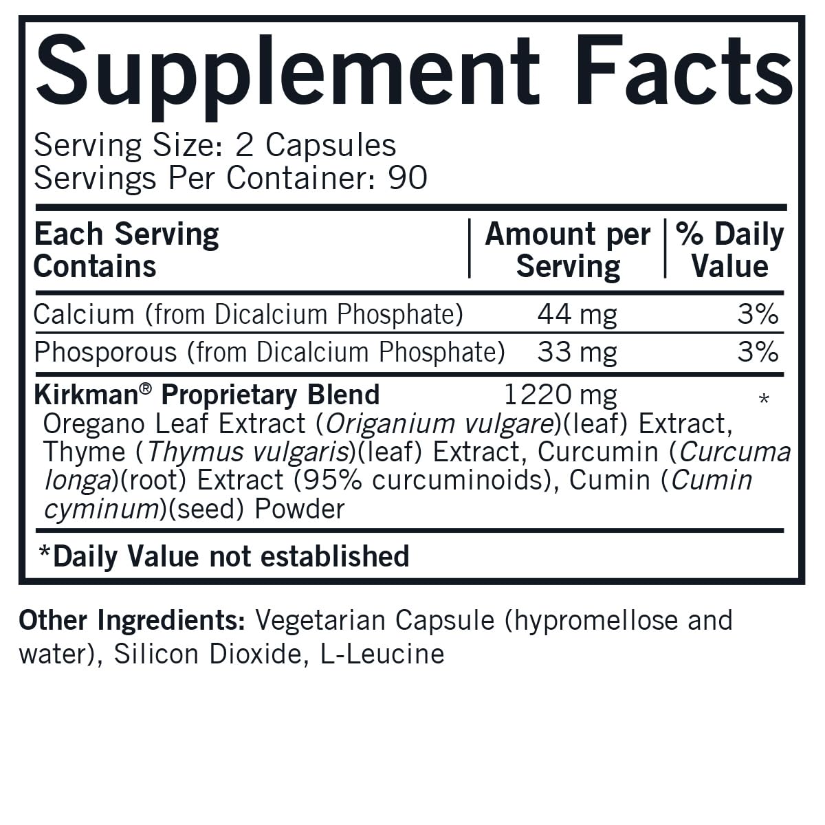 Kirkman CD-Herbal - Hypoallergenic -180 Vegetarian Capsules Kirkman Au supplements
