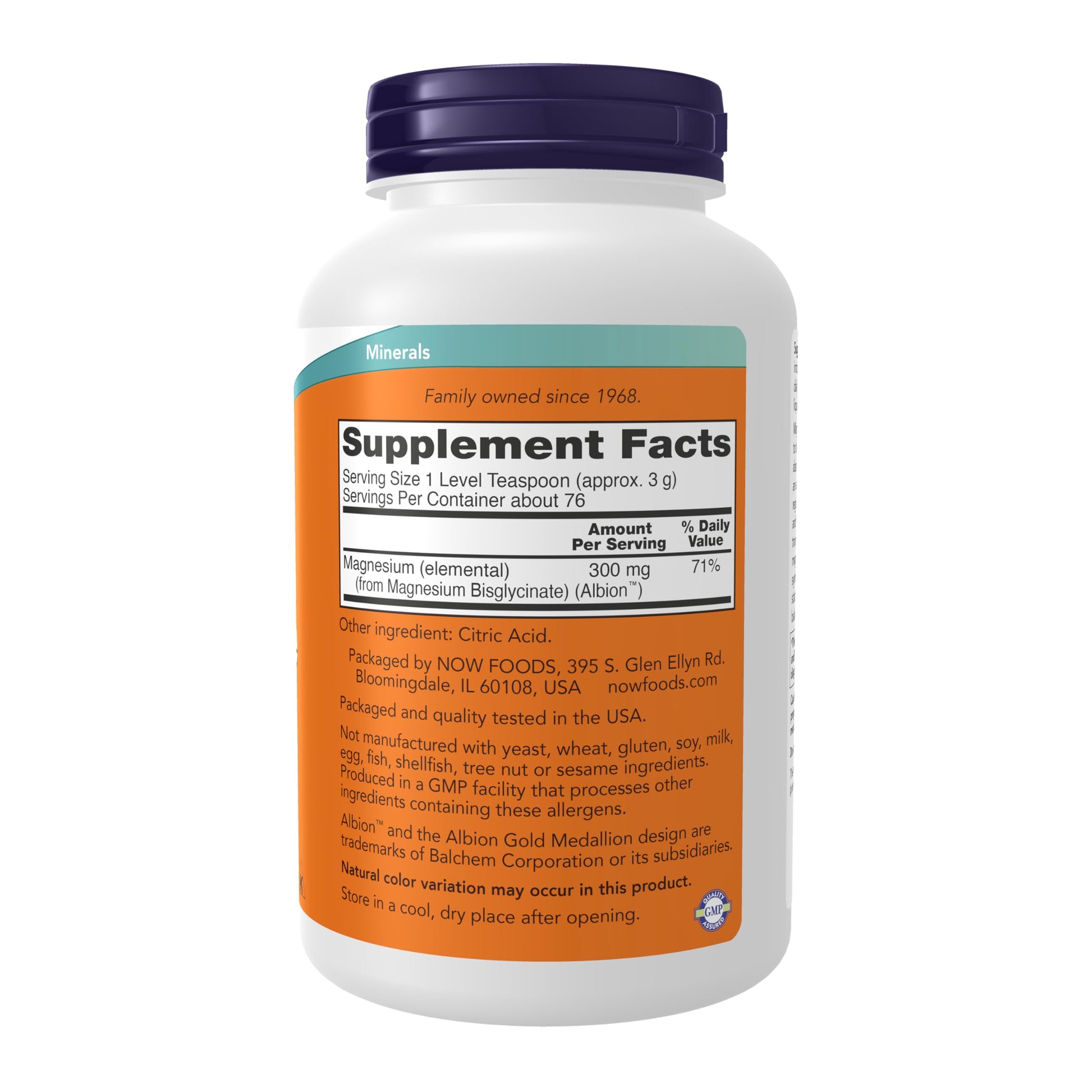NOW Foods Supplements, Magnesium Bisglycinate Powder, Enzyme Function*, Nervous System Support*, 8-Ounce NOW Foods Au supplements