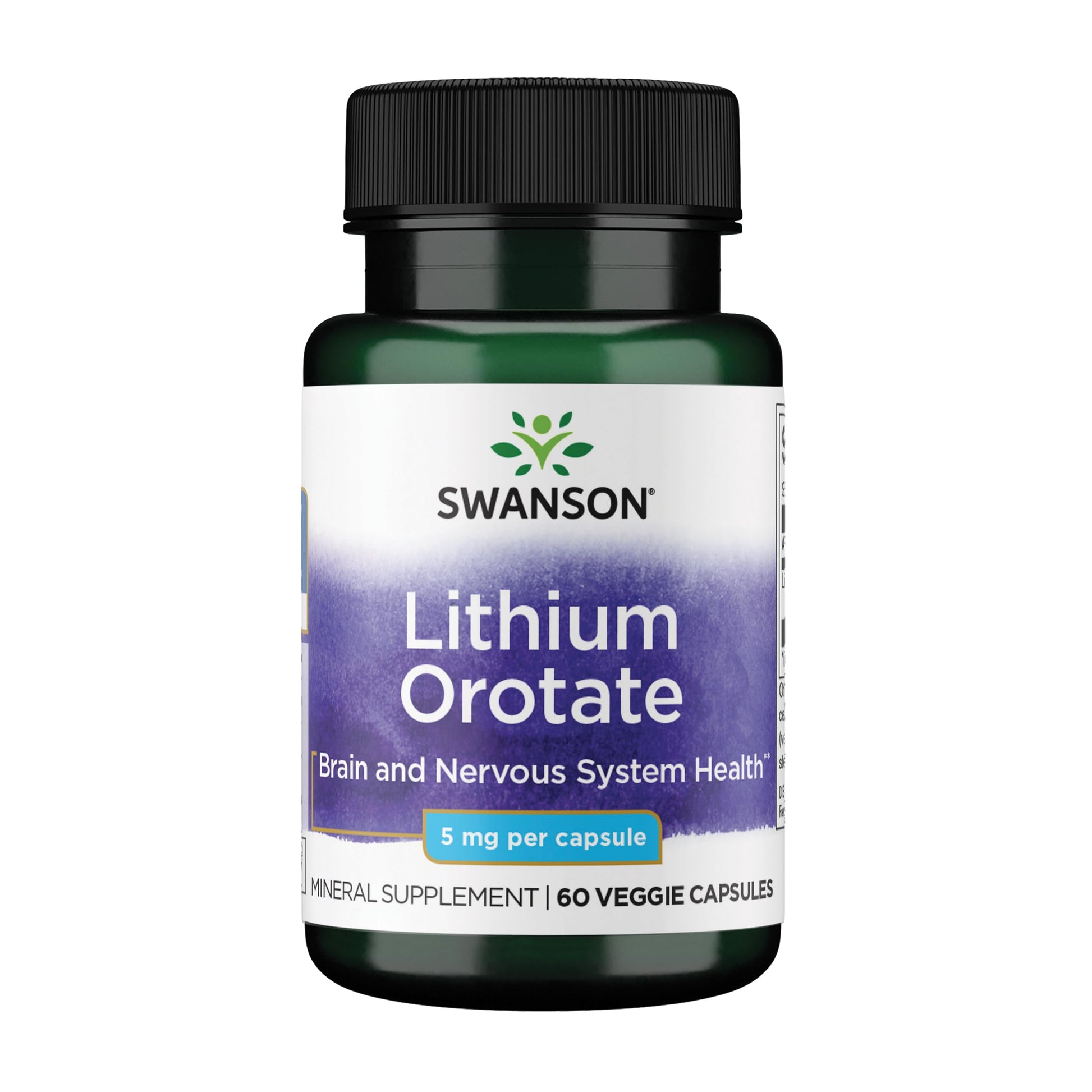 Swanson Lithium Orotate Mood and Memory Support Supplement for Stress-Prone Adults Seeking Emotional Wellness - 5 mg Elemental Lithium (60 Veggie Capsules) Swanson Au supplements