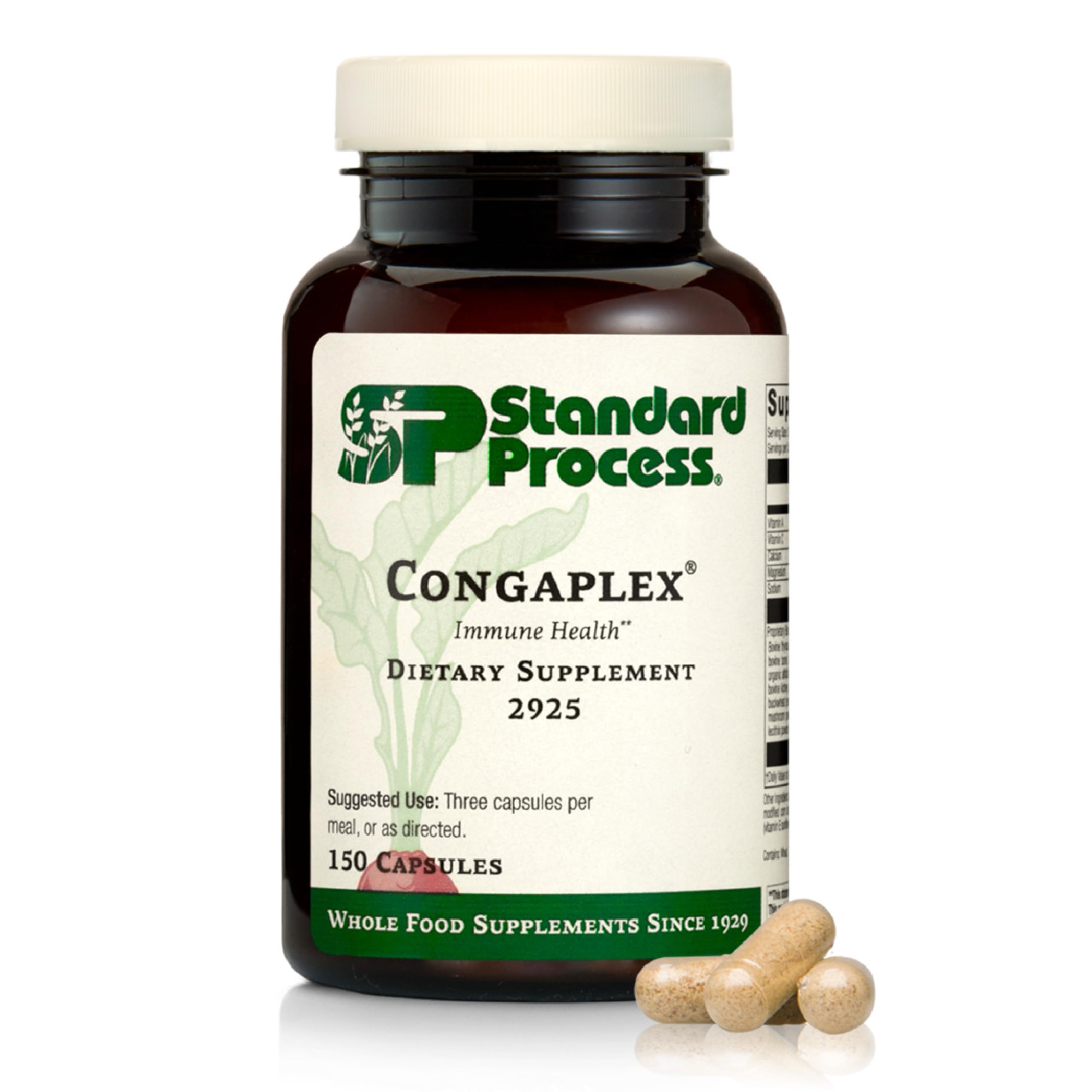 Standard Process Inc. Congaplex - Thymus Gland Support Supplement - Immune Health with Calcium Lactate, Magnesium, Vitamin C & Vitamin A - Immune System Aid with Mushroom Powder - 150 Capsules Standard Process Inc. Au supplements