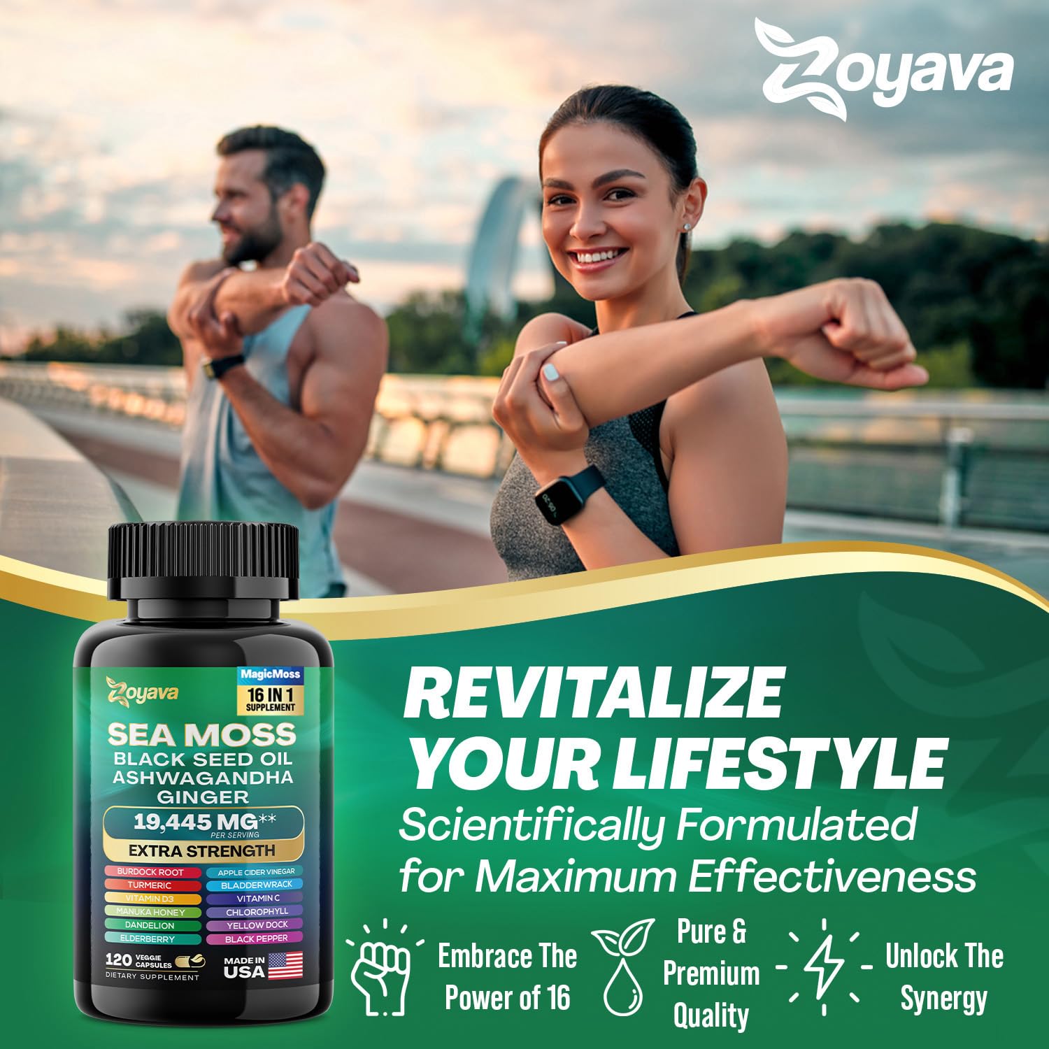 Zoyava Sea Moss 7000mg Black Seed Oil 4000mg Ashwagandha 2000mg Turmeric Zoyava Au supplements