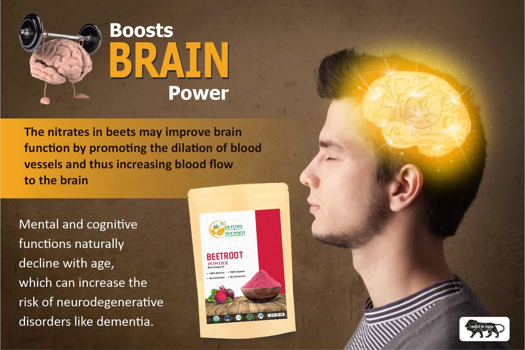 Herbs Botanica Beetroot Powder Organic for Baking and Smoothies | Nitric Oxide Suppement Herbs Botanica Au supplements