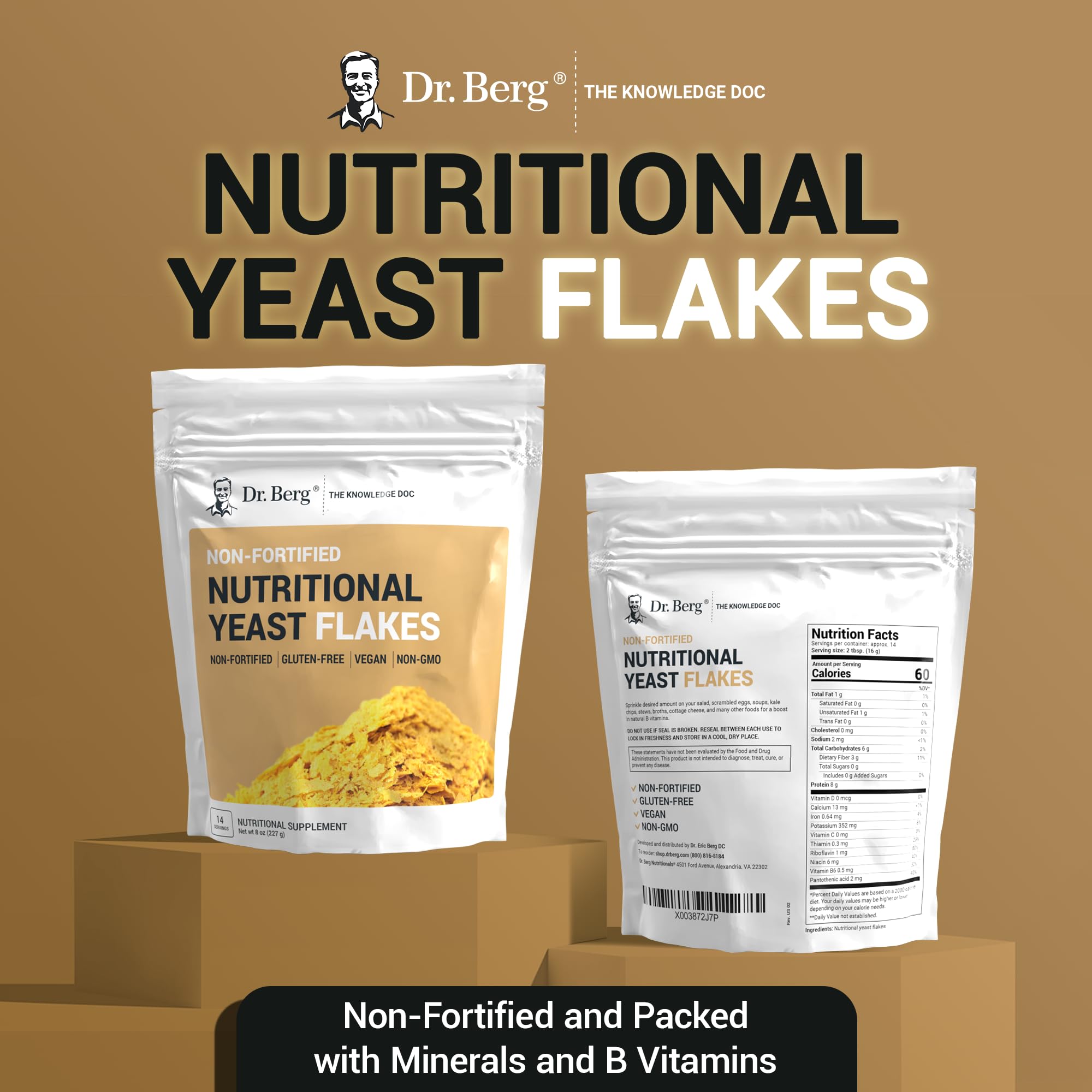 Dr. Berg Premium Nutritional Yeast Flakes - Delicious Non-Fortified Nutritional Yeast Dr. Berg Nutritionals Au supplements