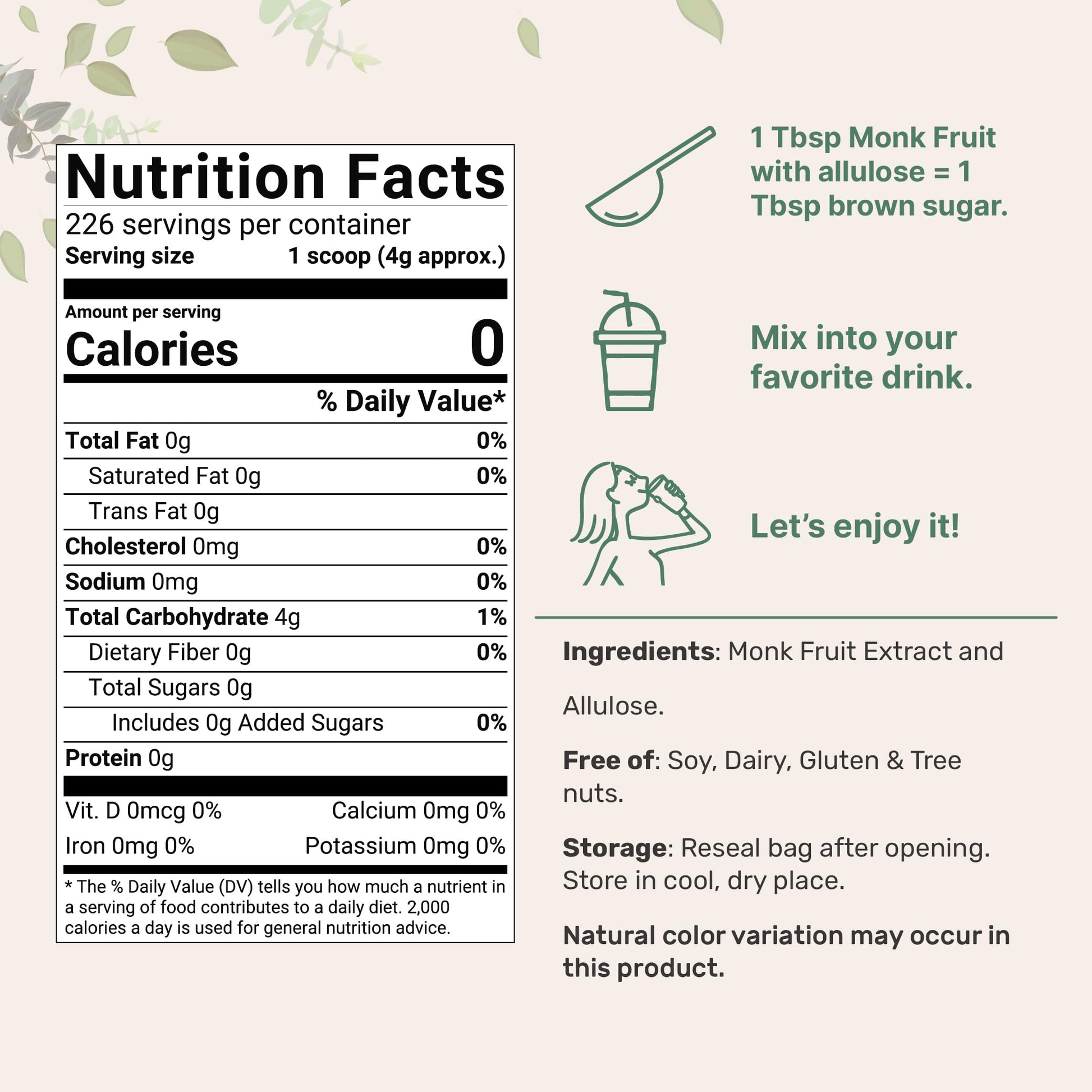 Golden Monk Fruit Sweetener with Allulose, 2 lbs | No Erythritol, No Aftertaste Micro Ingredients Au supplements