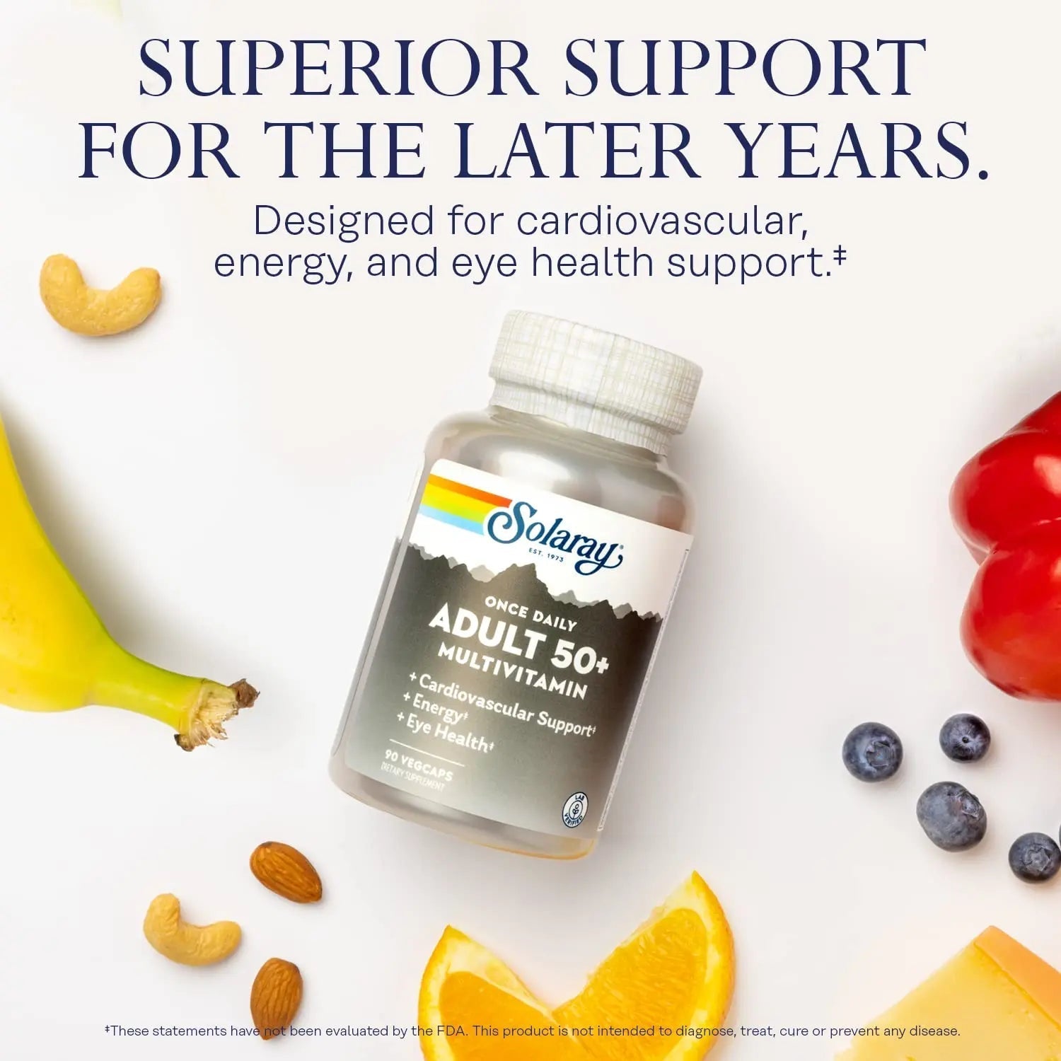 Solaray Once Daily Adult 50+ Complete Multivitamin for Women & Men, Essential Vitamins & Chelated Minerals for Healthy Energy, Heart, Brain & Immune Support SOLARAY Au supplements