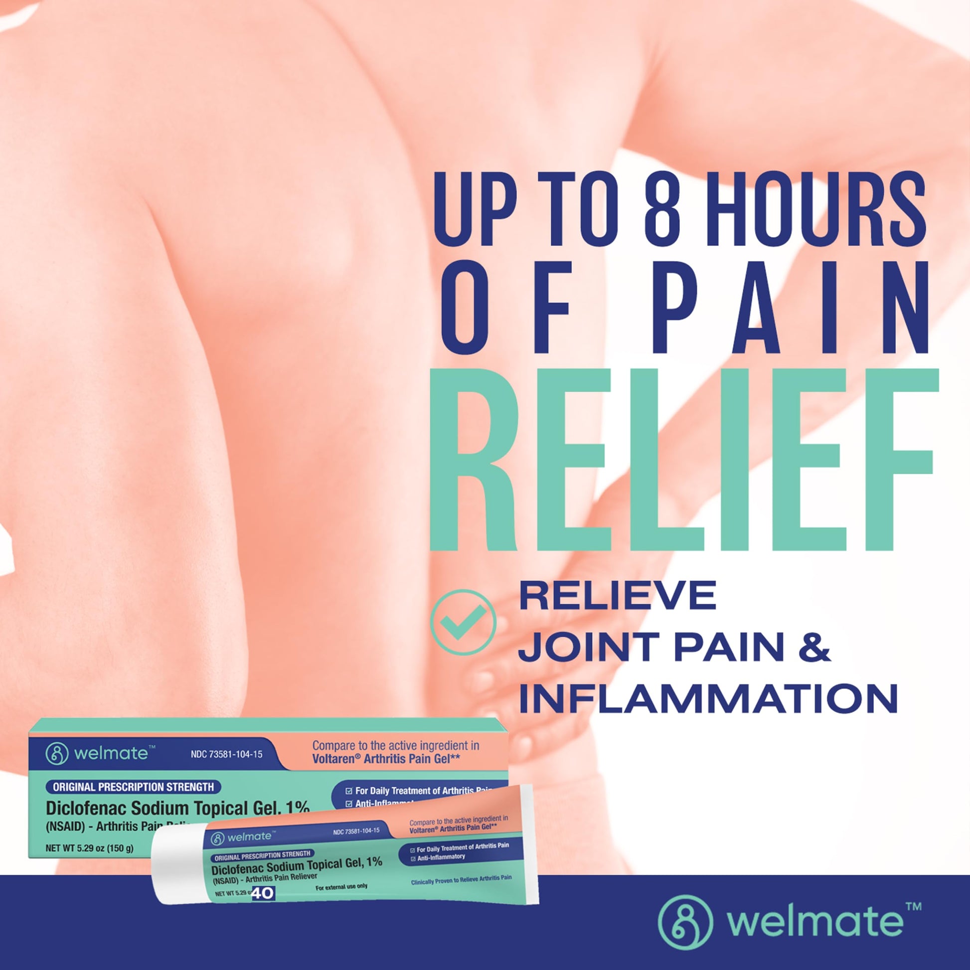 WELMATE - Diclofenac Sodium Topical Gel 1% (5.29 oz) - Arthritis Pain Reliever & Mobility Aid - Pain Relief Cream/Gel WELMATE Au supplements