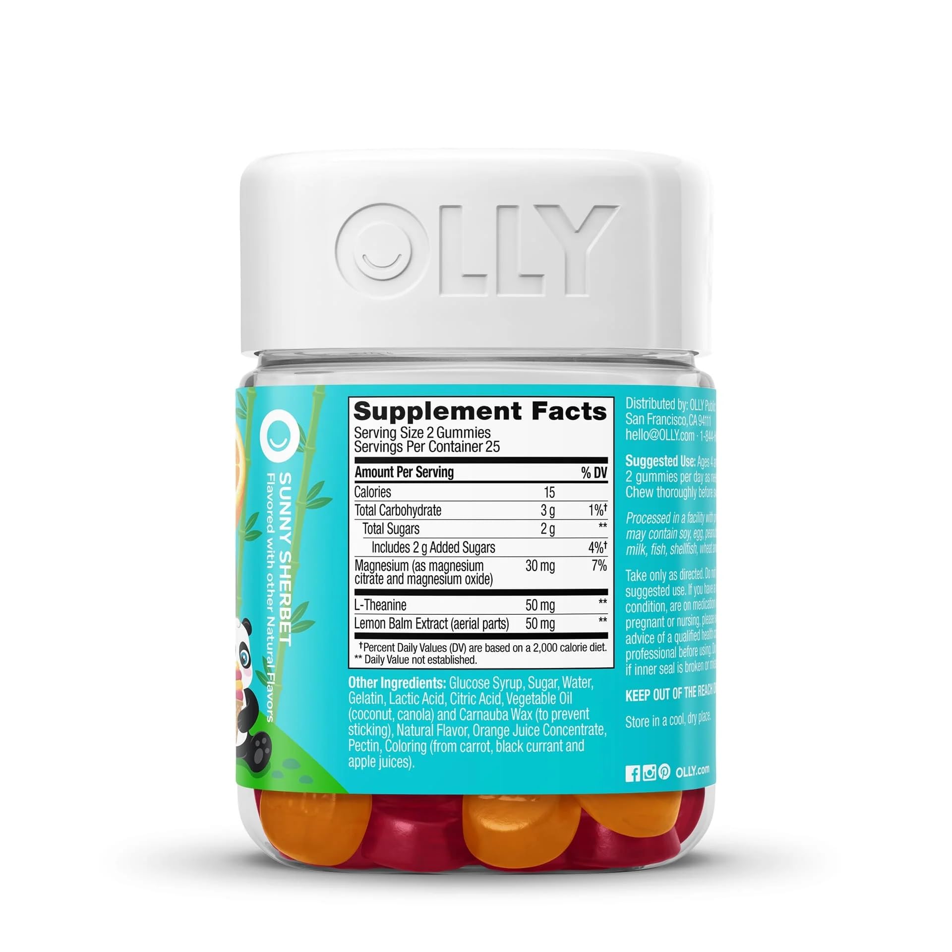 OLLY Kids Chillax Gummy, For a Calm and Relaxed Mood*, Magnesium, L-Theanine, Lemon Balm Extract, Chewable Supplement, Sherbet Flavored, 25 Day Supply - 50 Count OLLY Au supplements