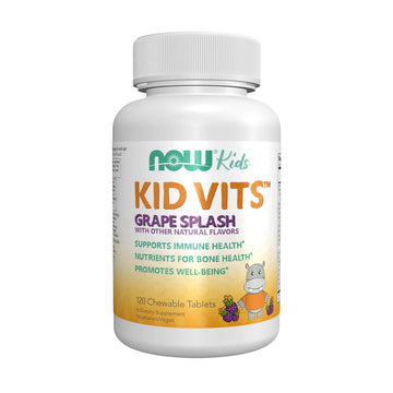 Now Kids Supplements, Kid Vits Multivitamin, Grape Flavor, 120 Chewable Tablets NOW Foods Au supplements