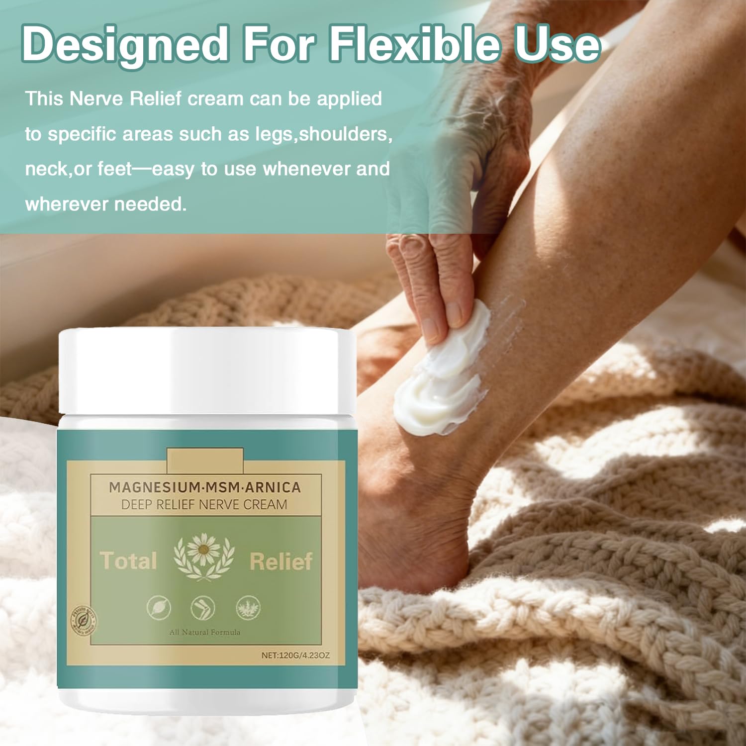 HANGWON Total Relief Magnesium Soothing Cream Advanced nerve Comfort with Arnica, Menthol, MSM,Fast-Absorbing for Relief Joint, Feet, Hands, Legs, Muscles, and Waist, Natural Ingredient -4floz/114g HANGWON Au supplements