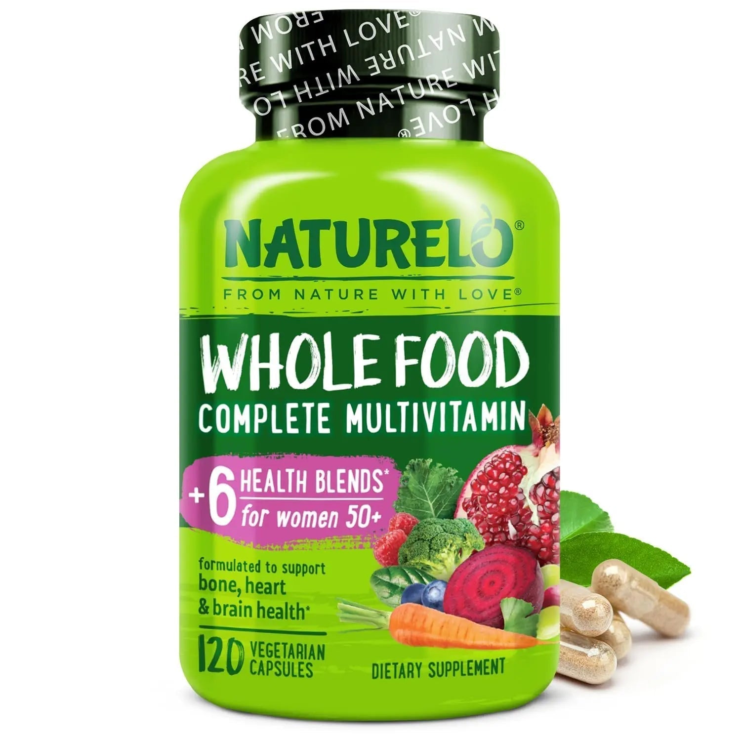 NATURELO Whole Food Multivitamin for Women 50+ (Iron Free) with Vitamins, Minerals, & Organic Extracts NATURELO Au supplements