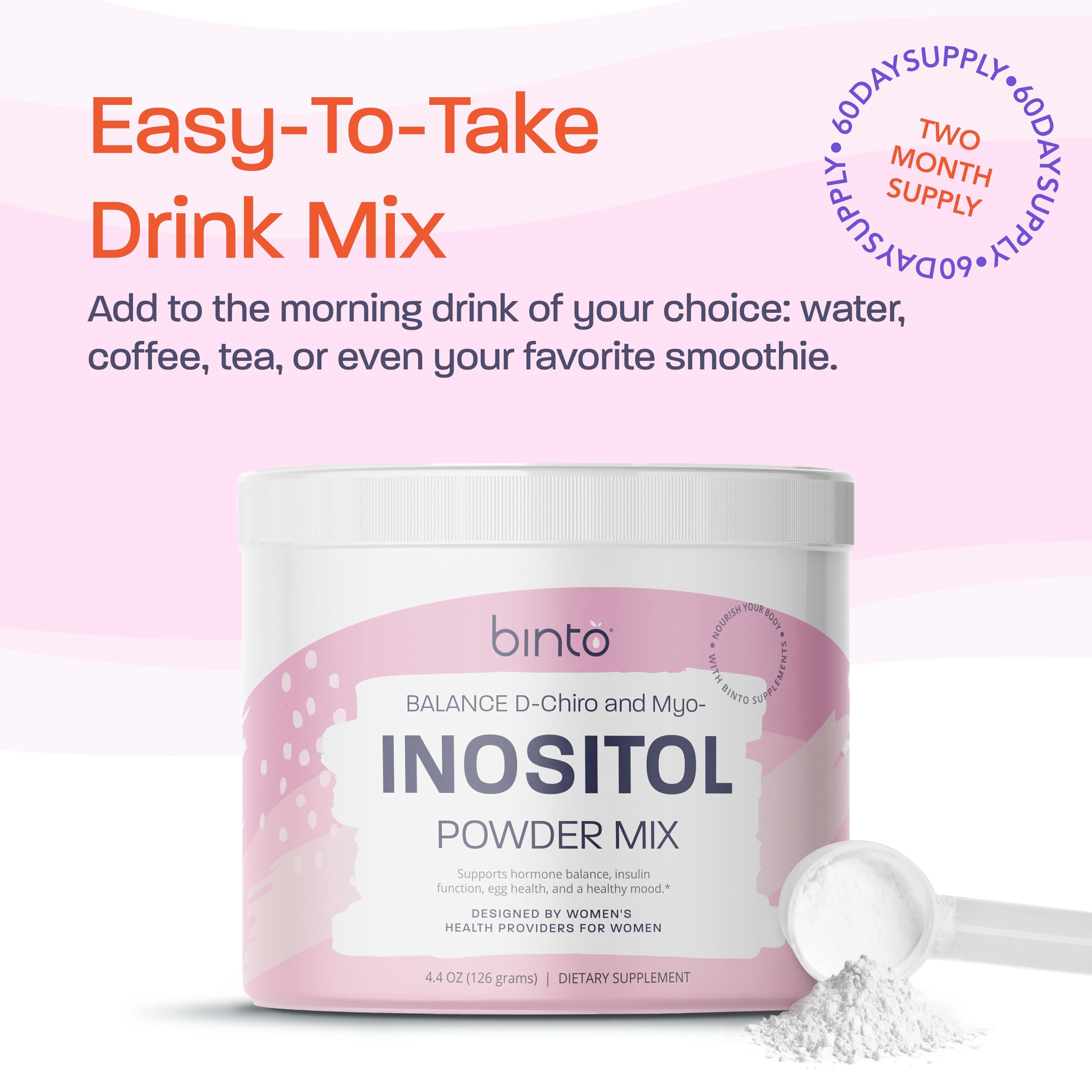 Binto Inositol Powder Mix | 60-Day Supply | 40:1 Ratio of Myo and D-Chiro Inositol Binto Au supplements