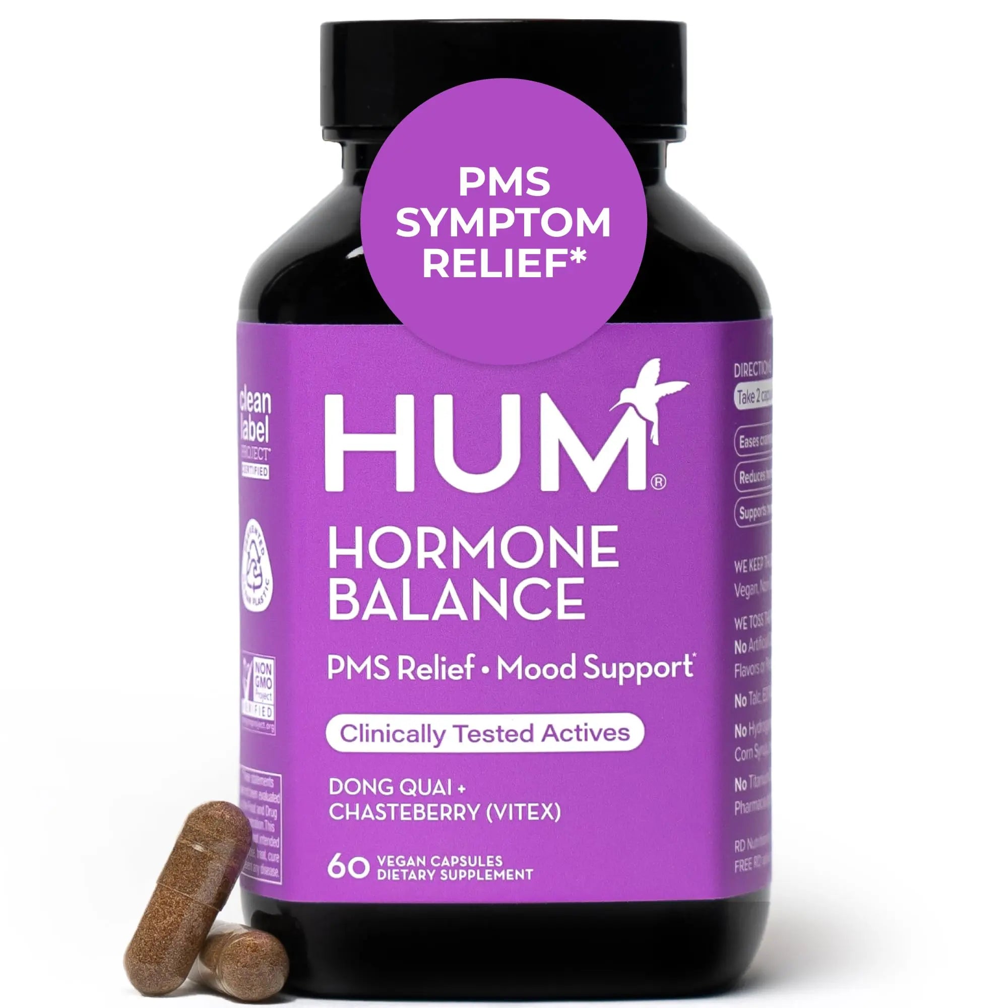 HUM Hormone Balance for Women, Supplement for Women's Health with Chasteberry & Dong Quai, Support for PMS Symptoms, Cramps, Irritability, Hormonal Balance, Monthly Support, 60 Capsules HUM Au supplements