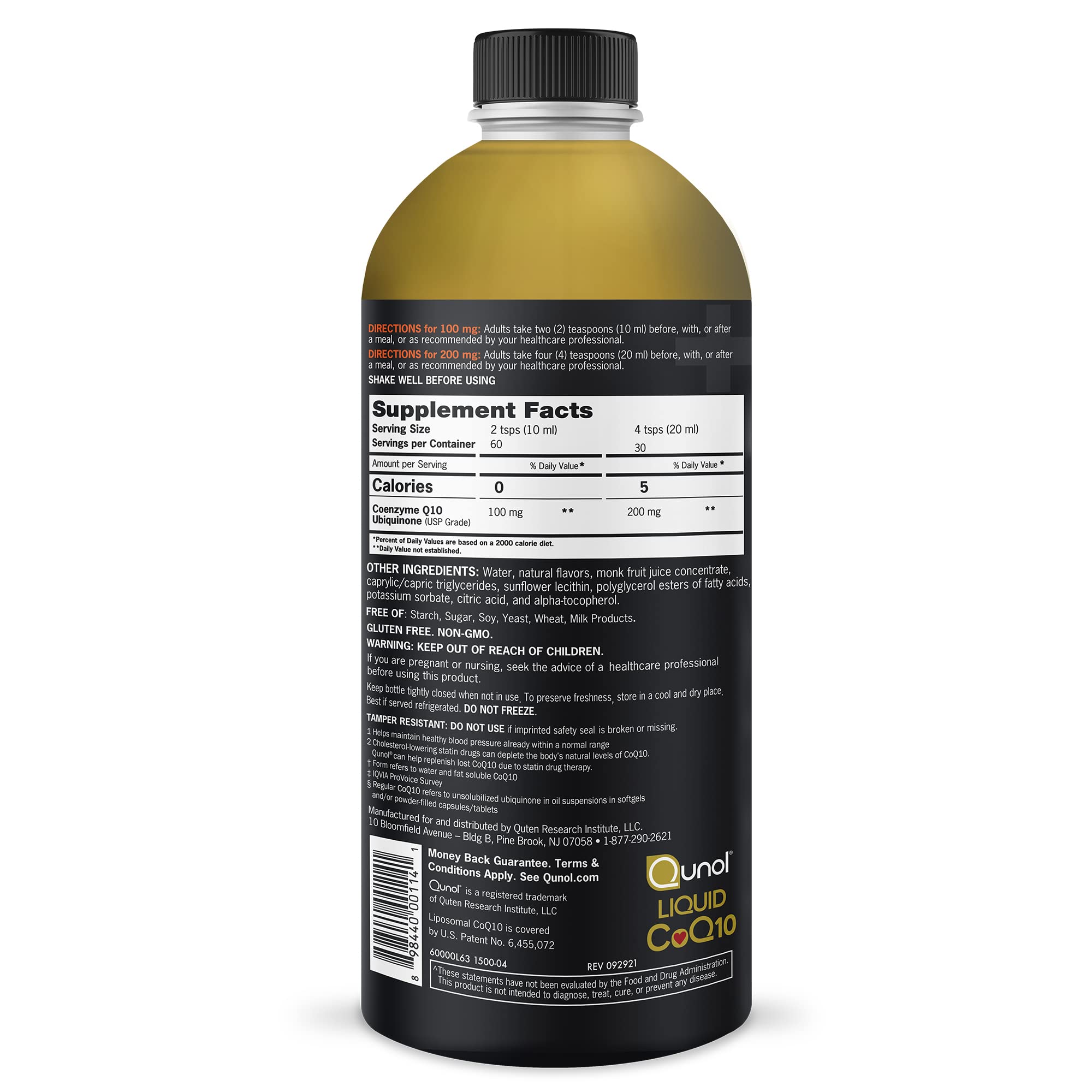 Qunol Liquid CoQ10 100mg, Superior Absorption Natural Supplement Form of Coenzyme Qunol Au supplements