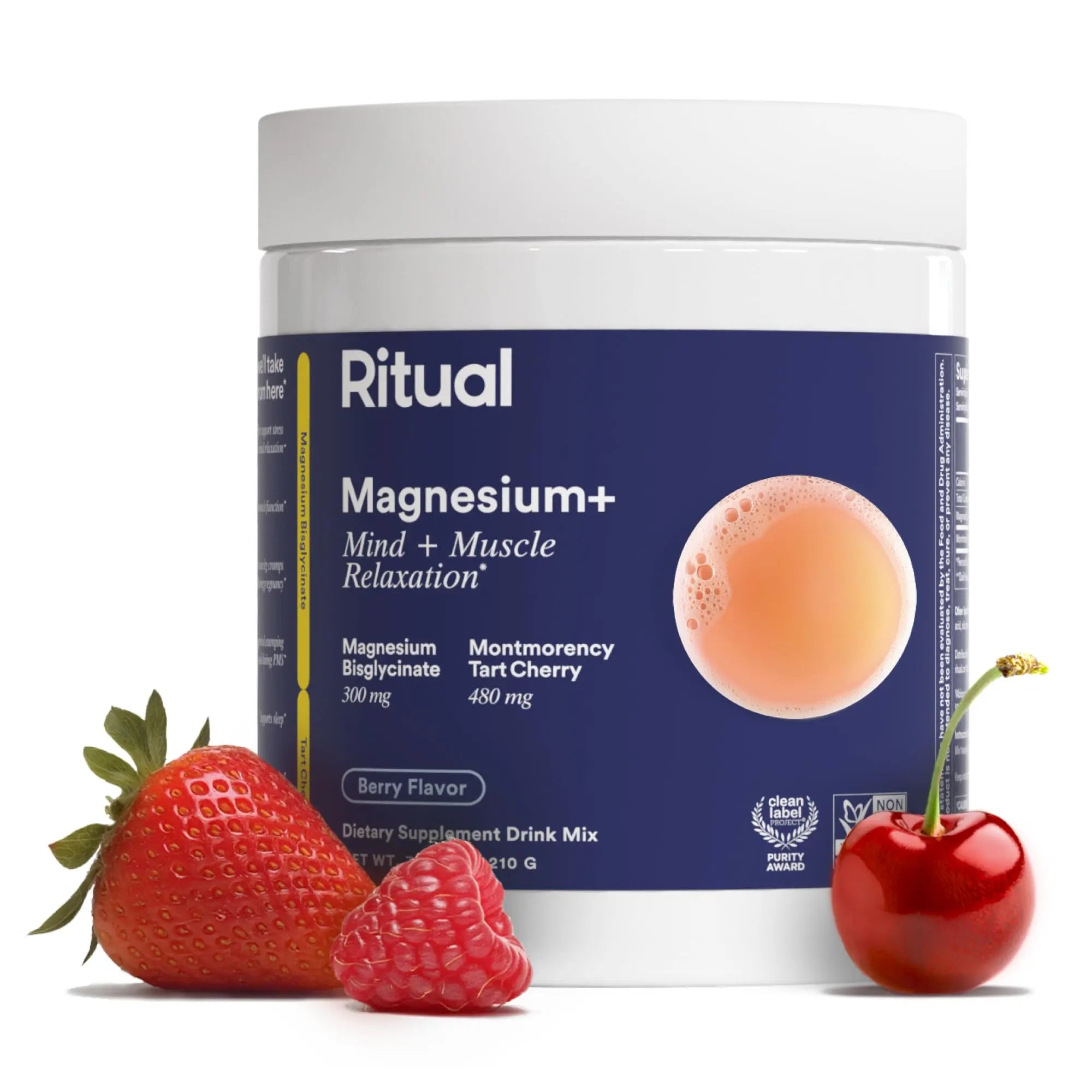 Ritual Magnesium+ Drink Mix Supplement | 2-in-1 Science-Backed Tart Cherry & Gentle on Stomach Magnesium Bisglycinate | Formulated for Mind & Muscle Relaxation | Supports Sleep & Calm | 30 Servings Ritual Au supplements