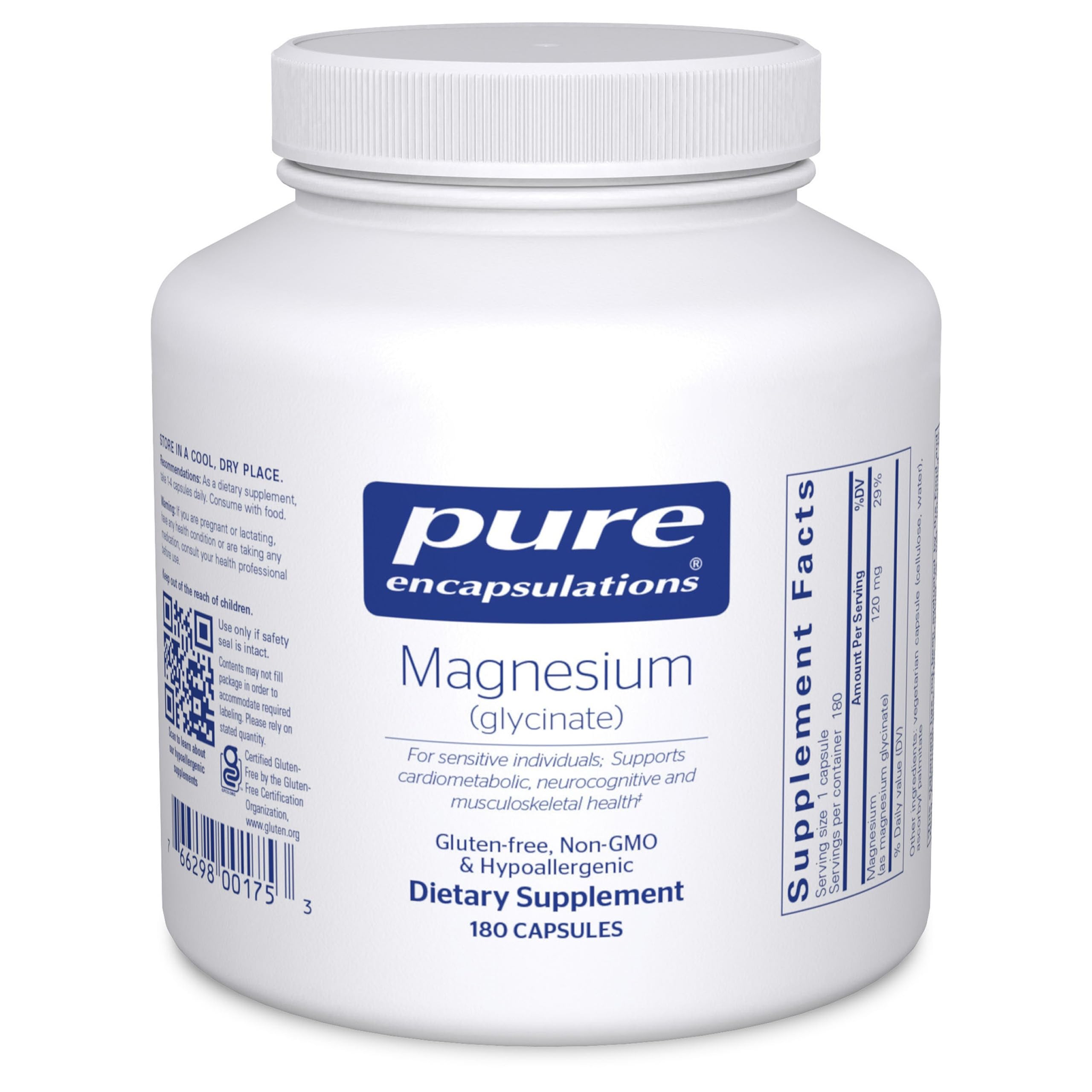 Pure Encapsulations Magnesium (Glycinate) - Supplement to Support Stress Relief, Sleep, Heart Health, Nerves, Muscles, and Metabolism* - with Magnesium Glycinate - 180 Capsules Pure Encapsulations Au supplements