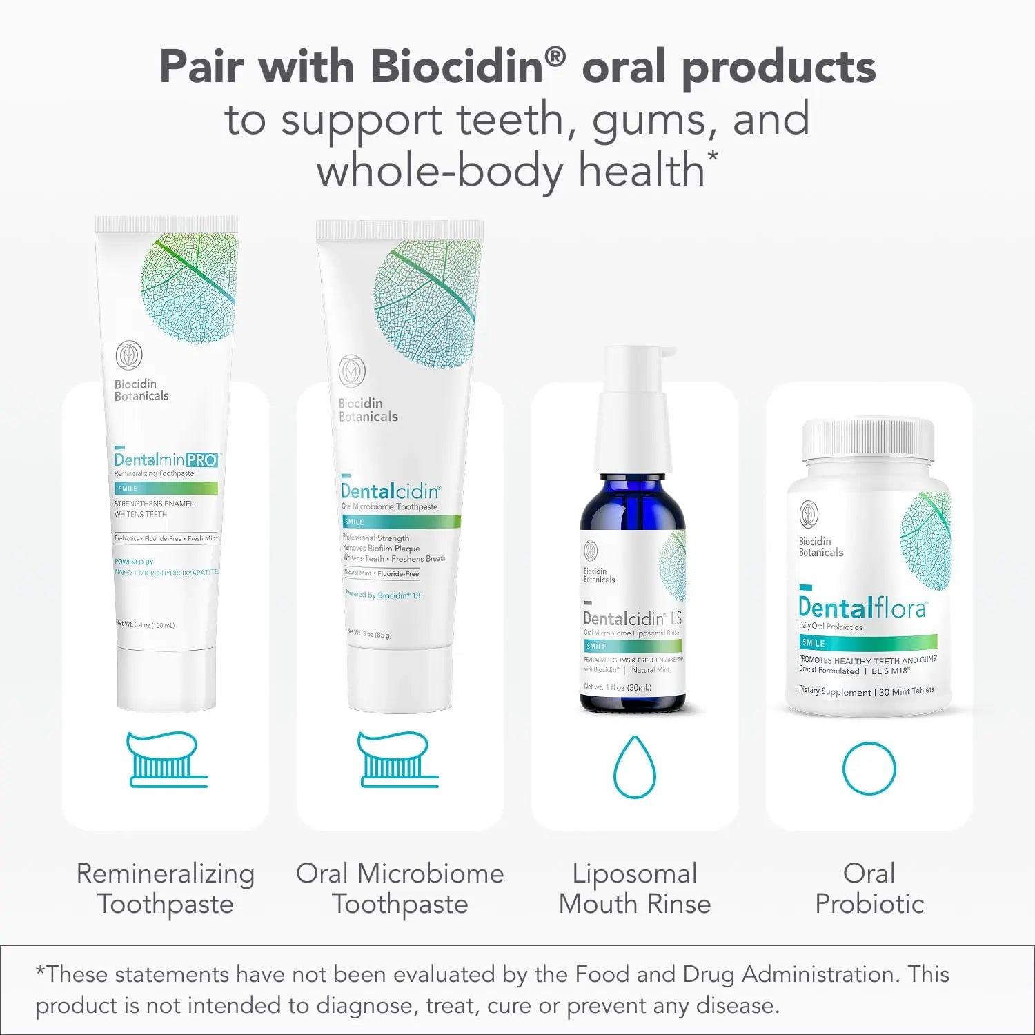 Biocidin Dentalcidin Fluoride Free Teeth Whitening Toothpaste for Adults - Plant-Based Toothpaste - Promote a Healthy Oral Microbiome, Remove Biofilm Plaque (3 Oz) Bio-Botanical Research Au supplements