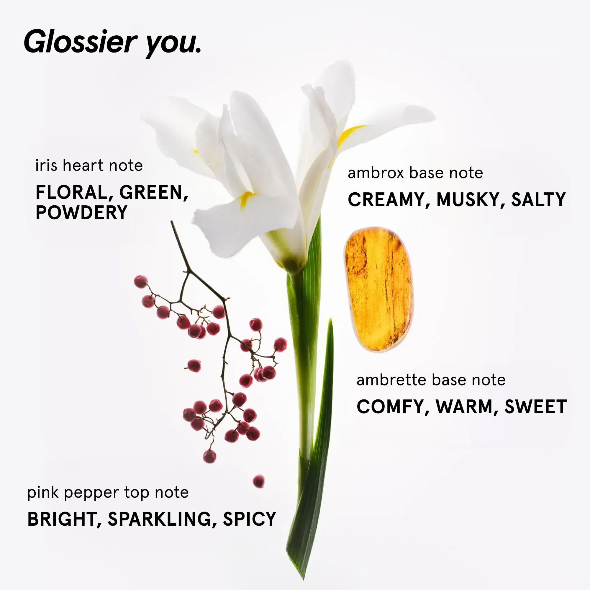 Glossier You Solid Perfume - Unisex Fragrance for Women & Men in Refillable Compact, Alcohol-Free Balm Melts Into Skin - Buildable Warm & Spicy Scent Pink Pepper, Iris, Ambrox - Travel-Friendly, 3g Glossier Au supplements