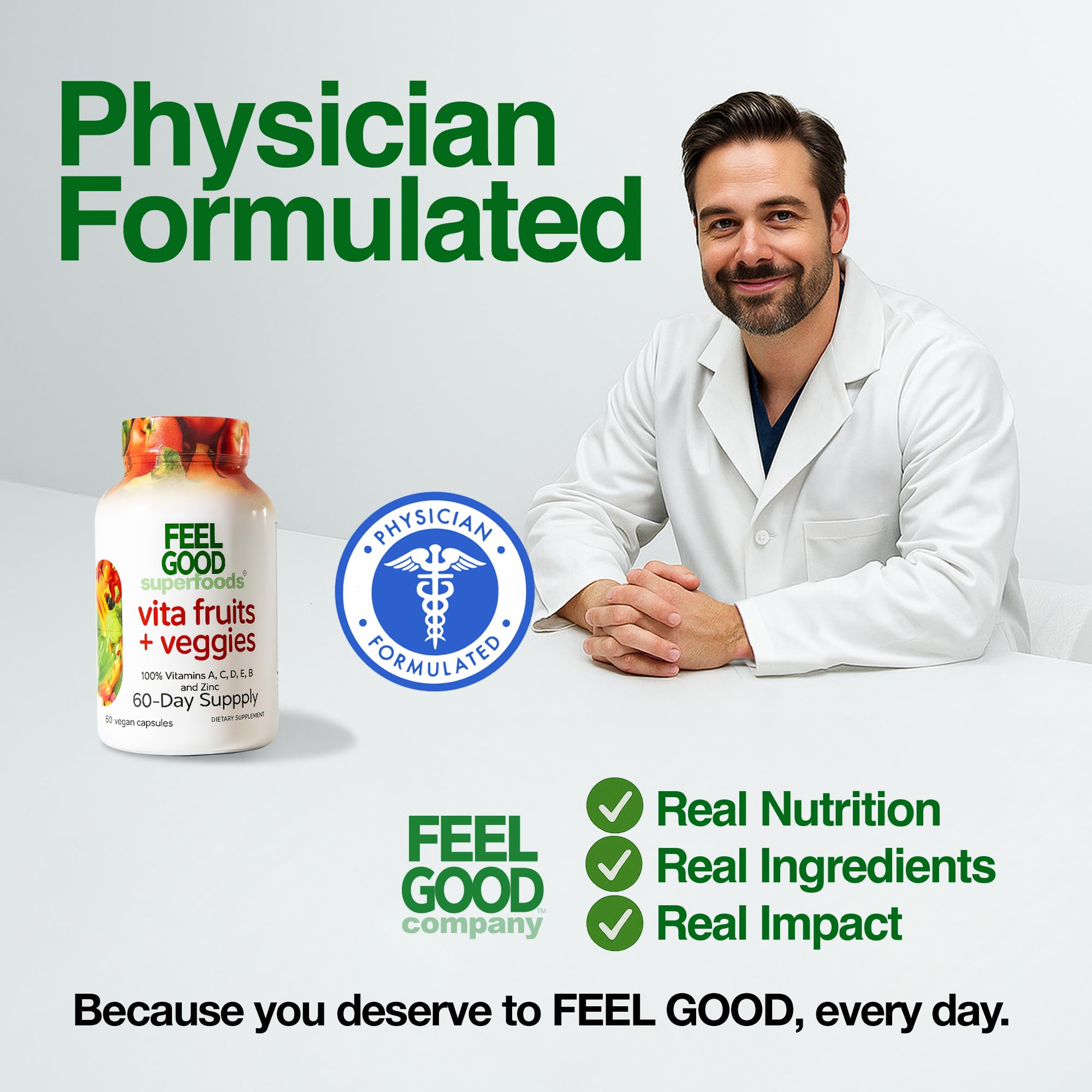 FeelGood Superfoods 1000mg Immune Support Capsules Made with 25 Organic Fruits and Vegetables, Strong Immunity Boosters with Vitamins A, C, D3, and Zinc, 60 Count FeelGood Superfoods Au supplements