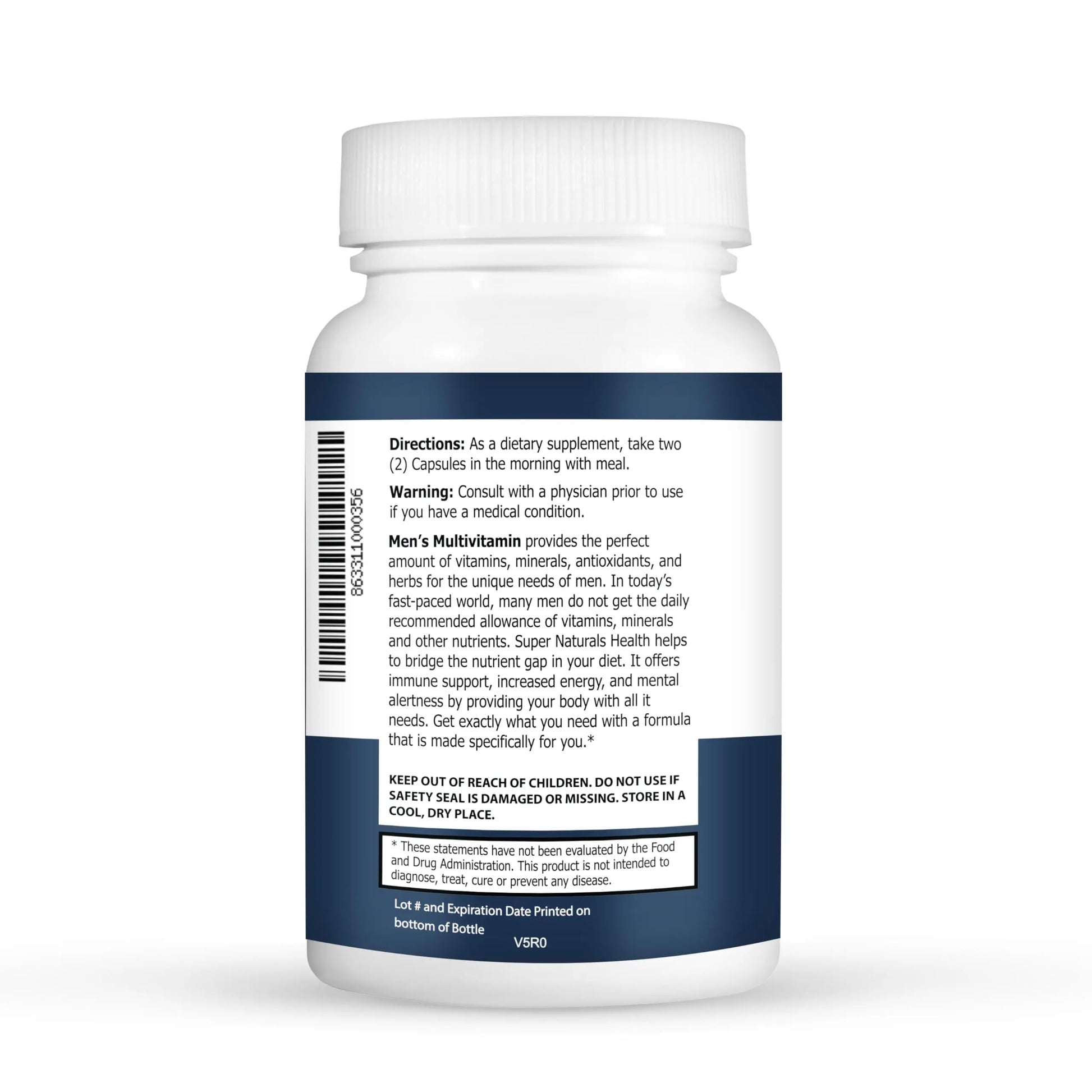 Super Naturals Men's Daily Multivitamin Energy Enhancer and Immune System Support for Men (60 Capsules, 30 Day Supply) JLM NUTRITIONALS Au supplements