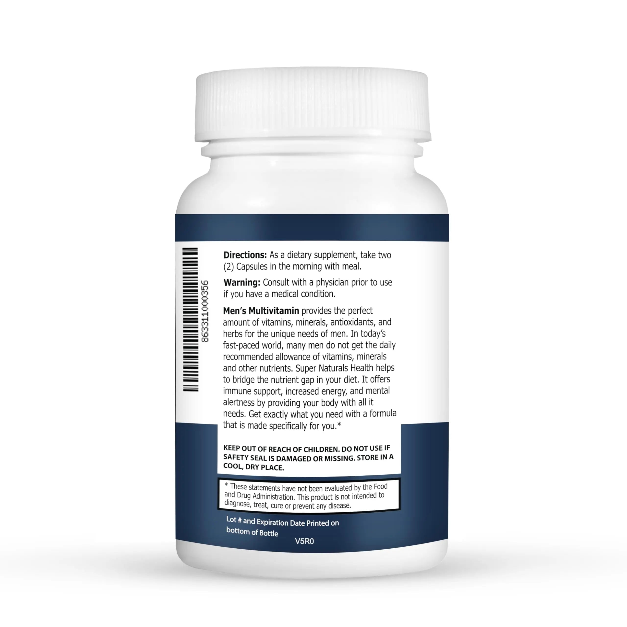 Super Naturals Men's Daily Multivitamin Energy Enhancer and Immune System Support for Men (60 Capsules, 30 Day Supply) JLM NUTRITIONALS Au supplements