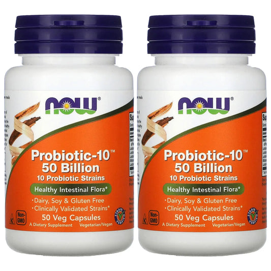 Probiotic10 50 Billion - Now Foods - 50 - VegCap -(Pack of 2) NOW FoodsAU supplements