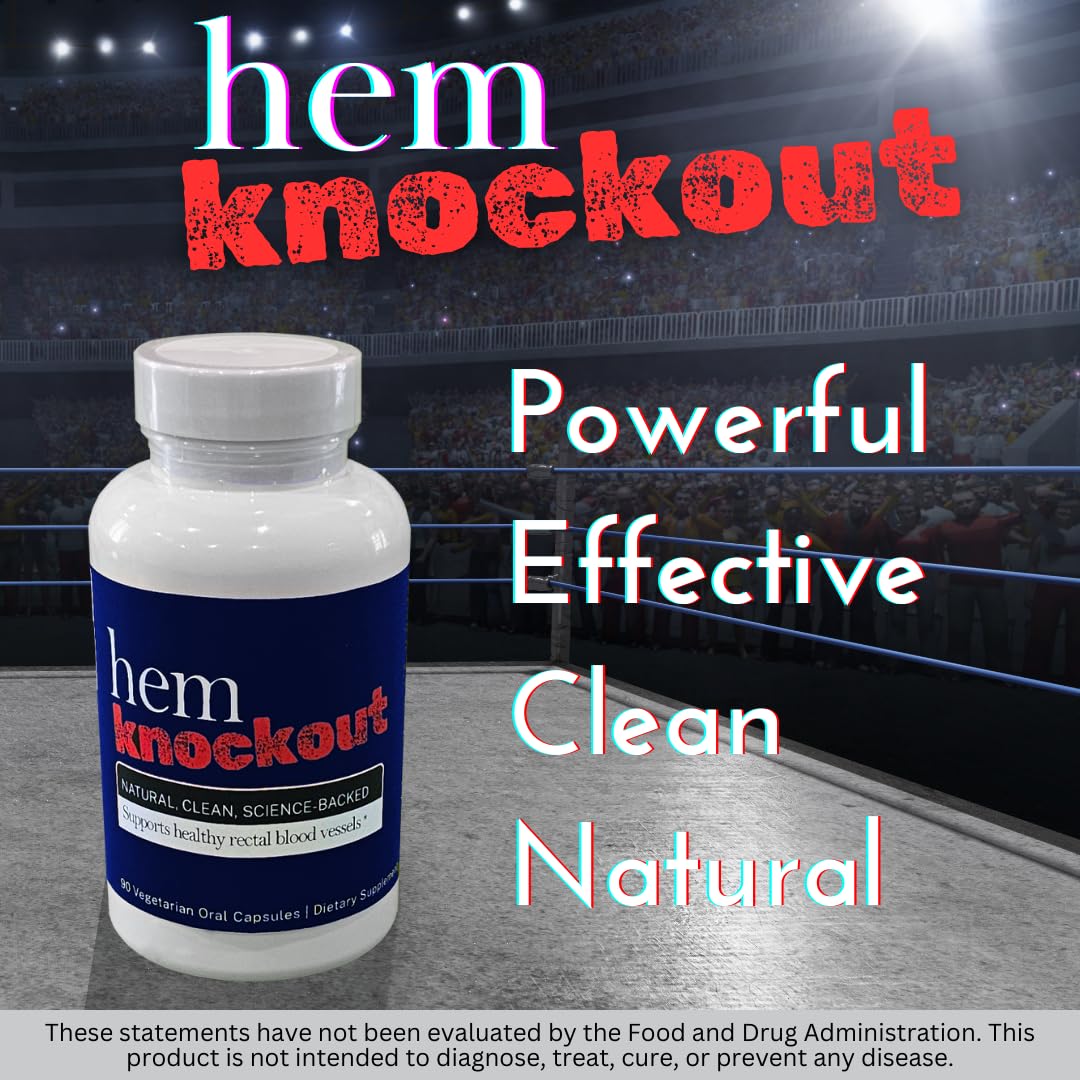 Hem Knockout Internal Hemorrhoid Relief Supplement- Fast-Acting Pills for Pain, Swelling & Bleeding - Natural Vein Strengthening Formula - 90 Day Supply - Made in USA Hem Knockout Au supplements