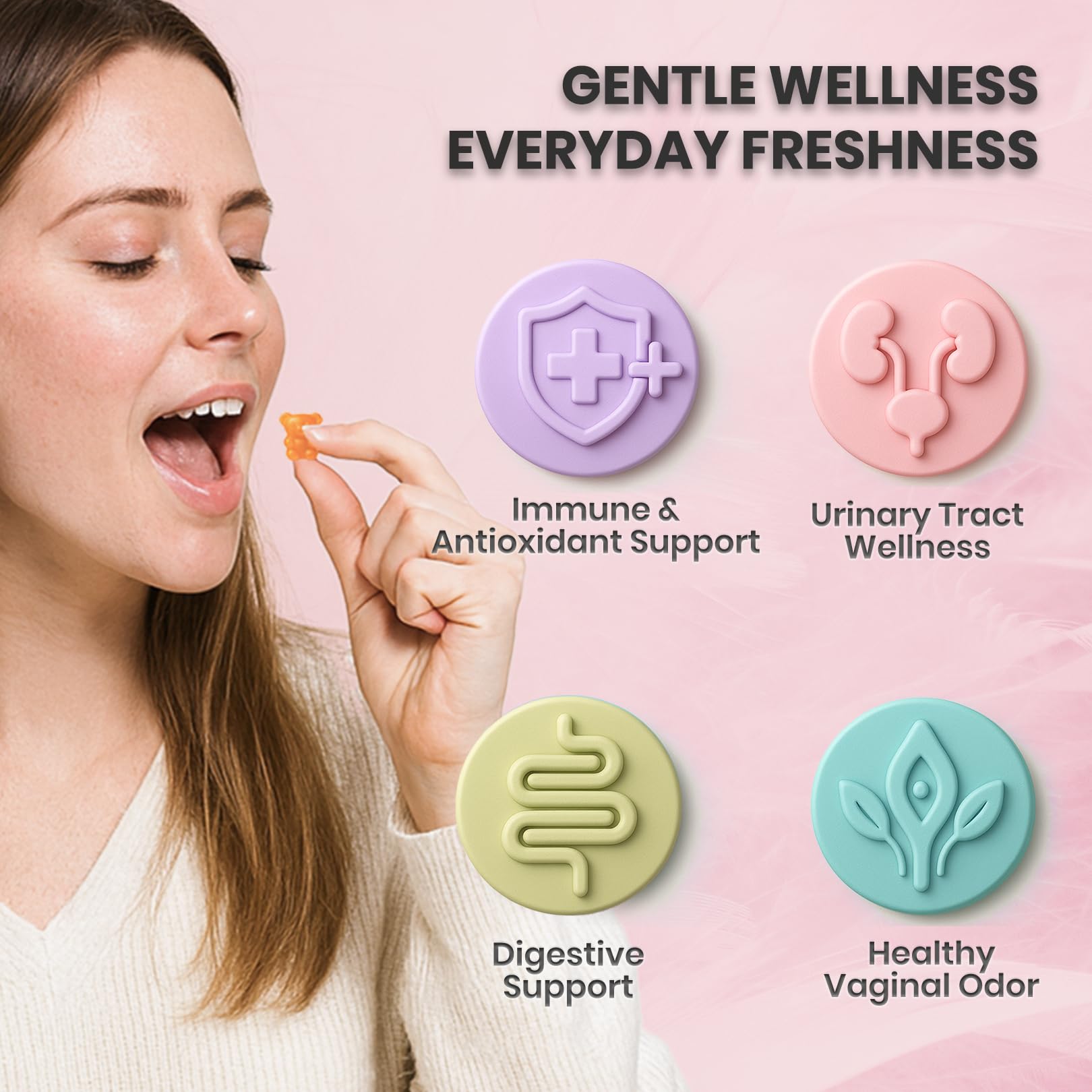 NUTRAJOY Premium Feminine Balance Gummies, for Women's Ph Health, Vaginal Wellness Support, Immune Support, Energy Support, Hawaiian Pineapple, Vegan Gluten-Free, 60 Gummies NUTRAJOY Au supplements