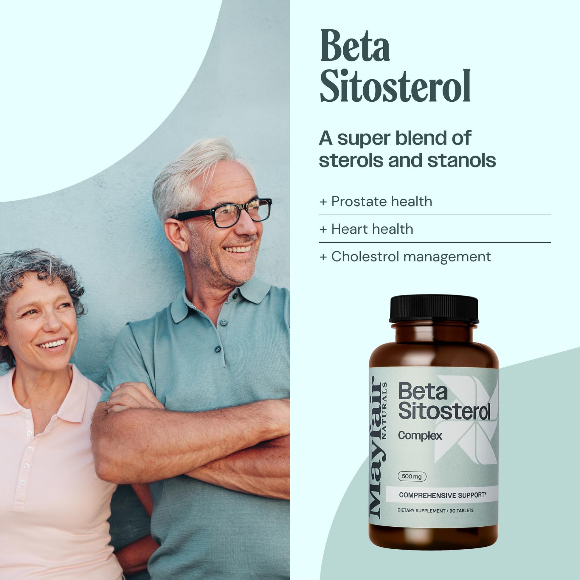 Mayfair Naturals Beta Sitosterol Complex (2 Pack), 500mg, Plant Sourced, 90 Tablets Each (180 Total), Comprehensive Support Supplement Mayfair Naturals Au supplements