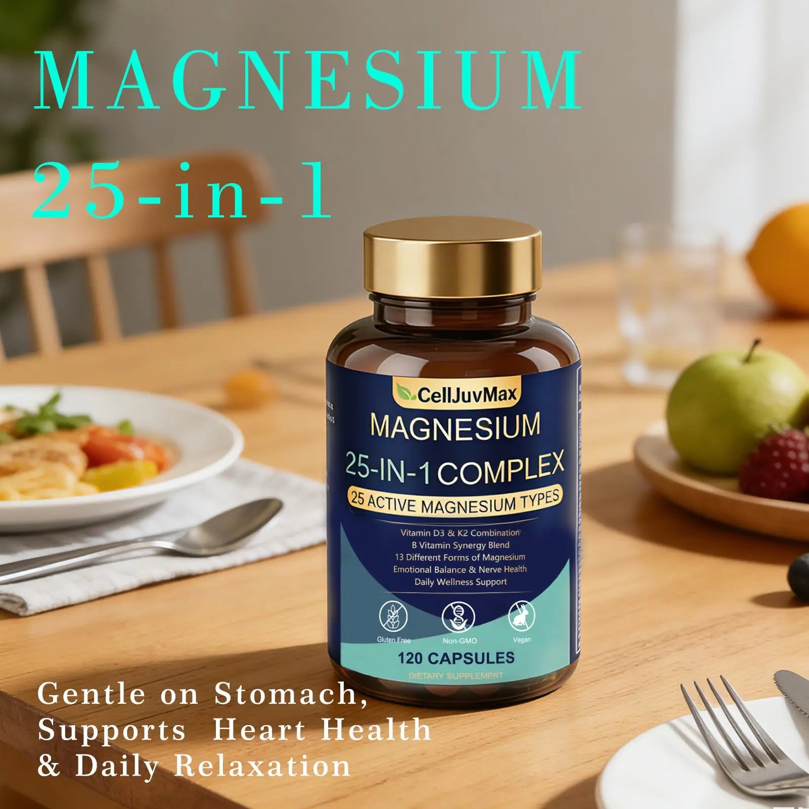 25-in-1 Magnesium Complex | Multi-Form Absorbable Blend for Daily Nutritional Support, 120 Vegan Caps (1) PBZPBZ Au supplements