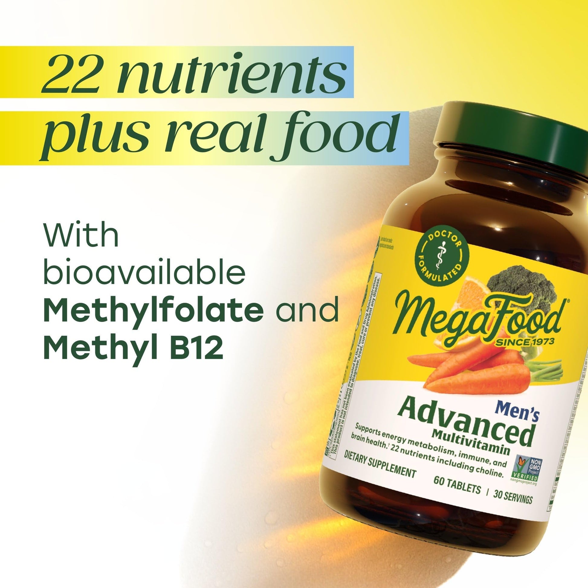 MegaFood Men's Advanced Multivitamin for Men - Doctor -Formulated - Choline, Vitamin B12, Vitamin D, Vitamin C & Zinc - Brain Health & Immune Support - Non-GMO - Vegetarian - 120 Tabs (60 Servings) MegaFood Au supplements