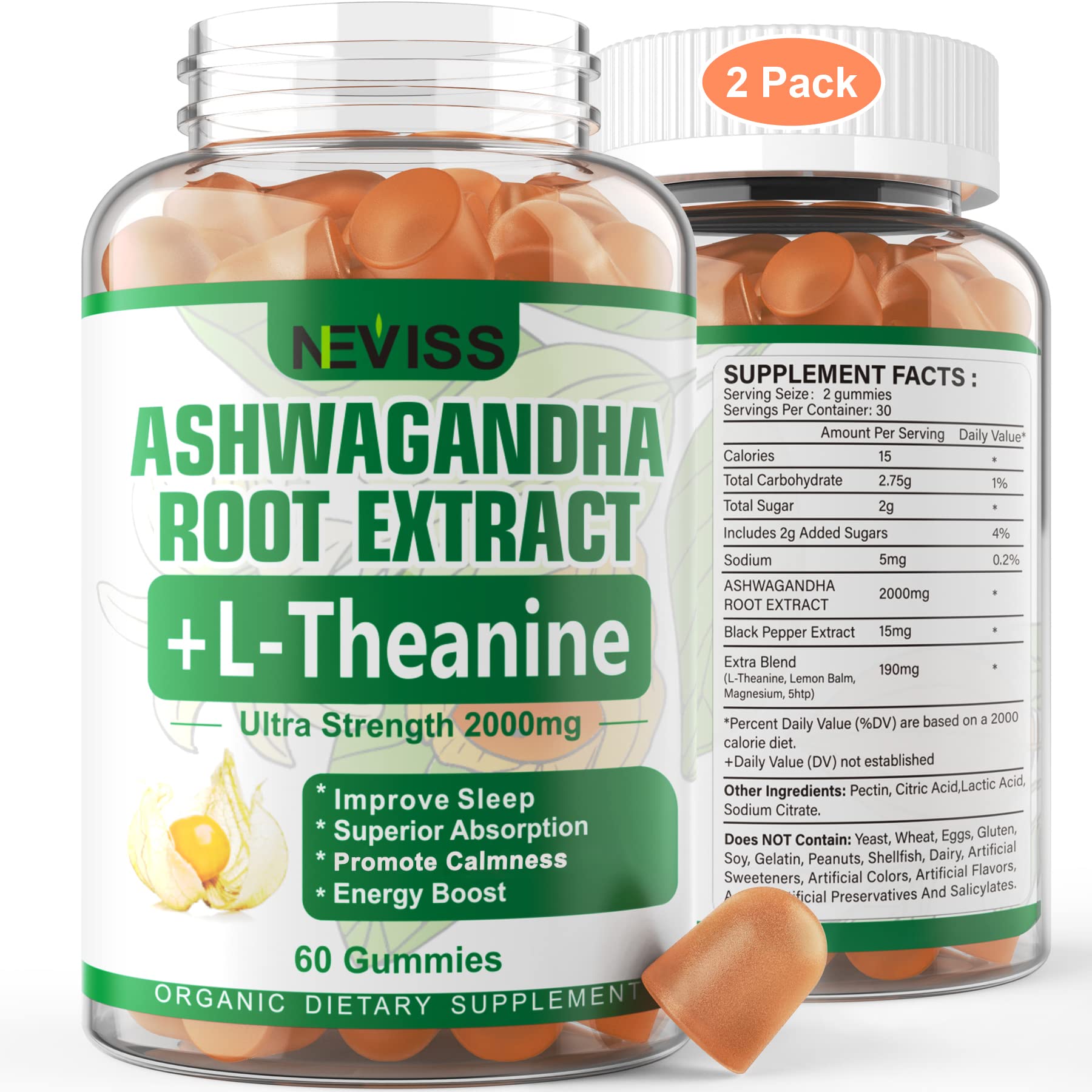 NEVISS Ashwagandha Gummies 2000mg, Feel Refreshed, Plus Proprietary Blend NEVISS Au supplements