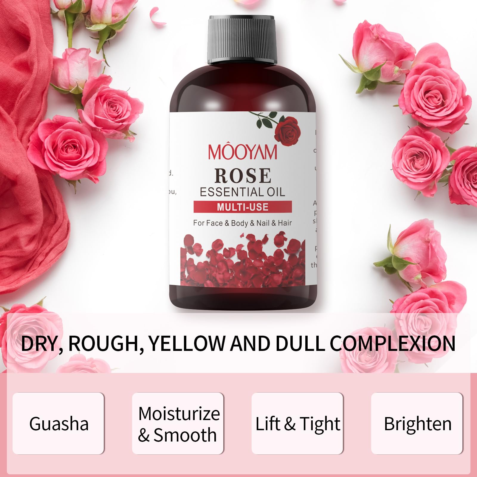 Rose Essential Oil Pure Rose Oil for Face 4OZ/118ML Organic Essential Oils for Diffuser Home Bedroom YAFUSIPE Au supplements