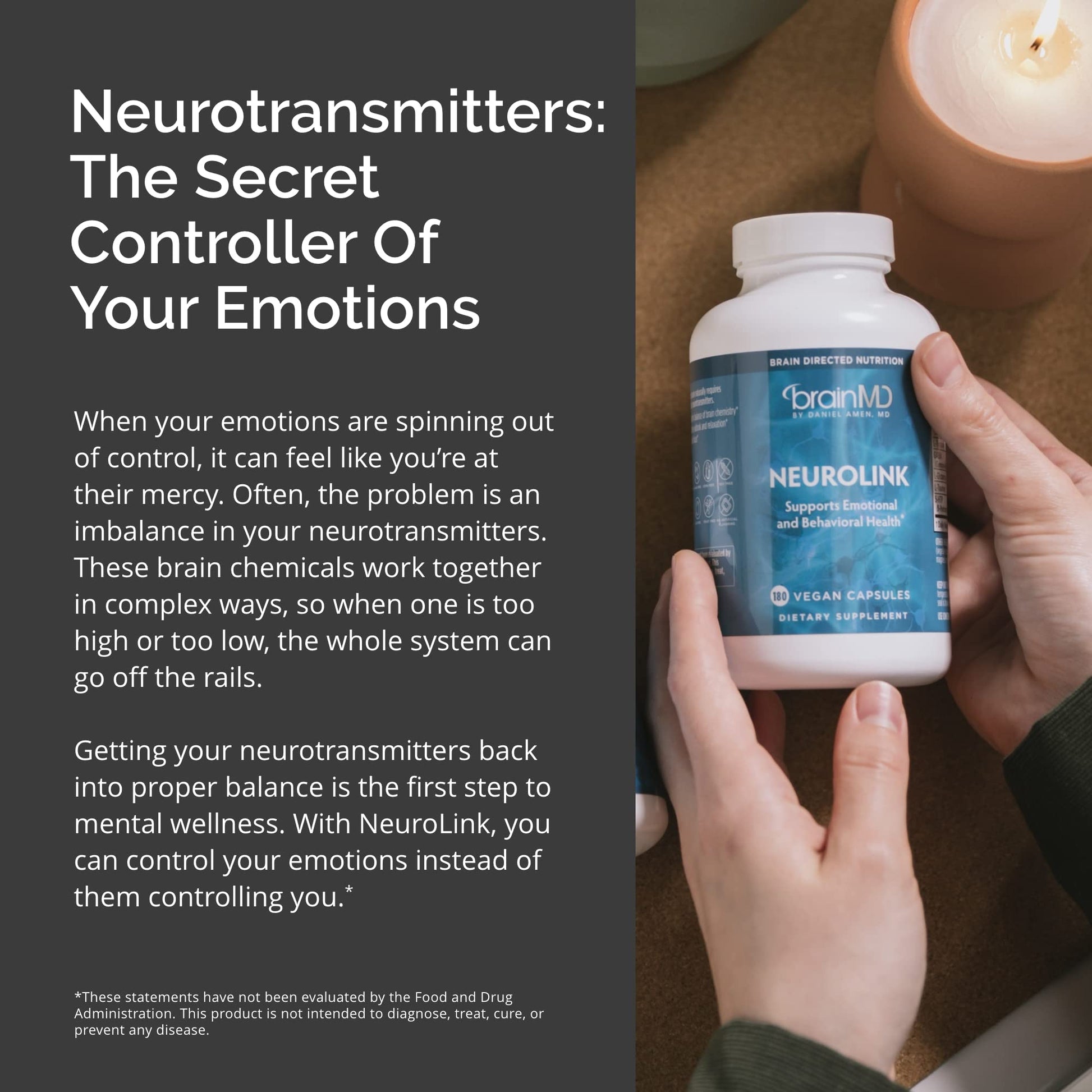 BRAINMD Dr Amen NeuroLink - 180 Capsules - Promotes Optimal Brain Function, Focus & Concentration - Gluten Free - 45 Servings BRAINMD Au supplements