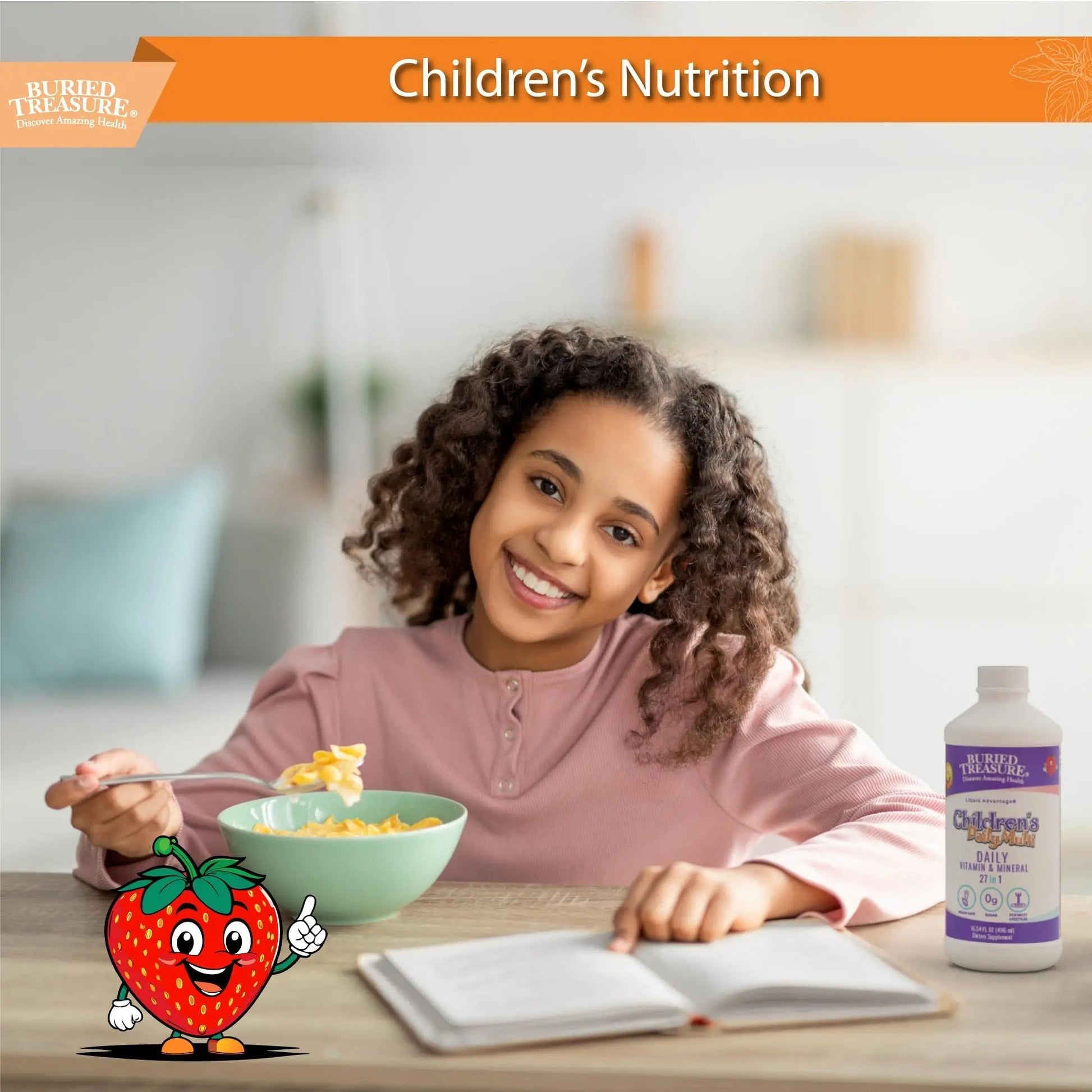 Buried Treasure Children’s Daily Liquid Multivitamin - 16 oz, 16 servings, Orange Mango Flavor, Supports Kids with Essential Nutrients & Minerals Select Nutrition Au supplements