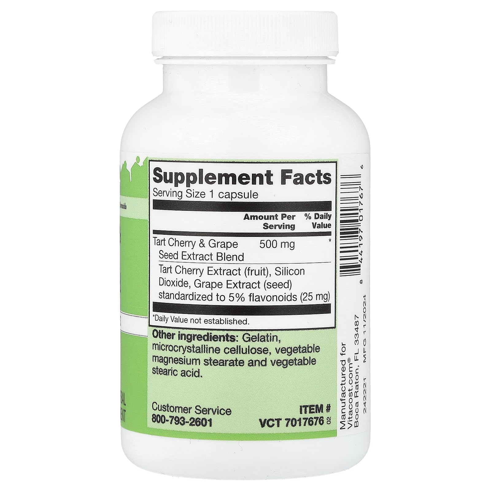 Vitacost Tart Cherry & Grape Seed Extract Blend - Standardized -- 120 Capsules Vitacost Brand Au supplements