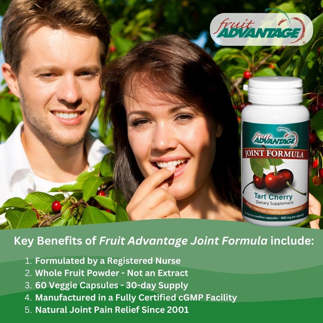 Fruit Advantage Montmorency Tart Cherry Capsules Joint Formula 1200 mg per Serving - 60 Vegetarian Capsules Fruit Advantage Au supplements