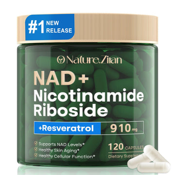 O NATURE . ZIRAN NAD Supplement - NAD+ Nicotinamide Riboside 910 Mg Supplement for Women & Men, Liposomal Nicotinamide Riboside with Resveratrol, for Focus, Boost - 120 Capsules O NATURE . ZIRAN Au supplements