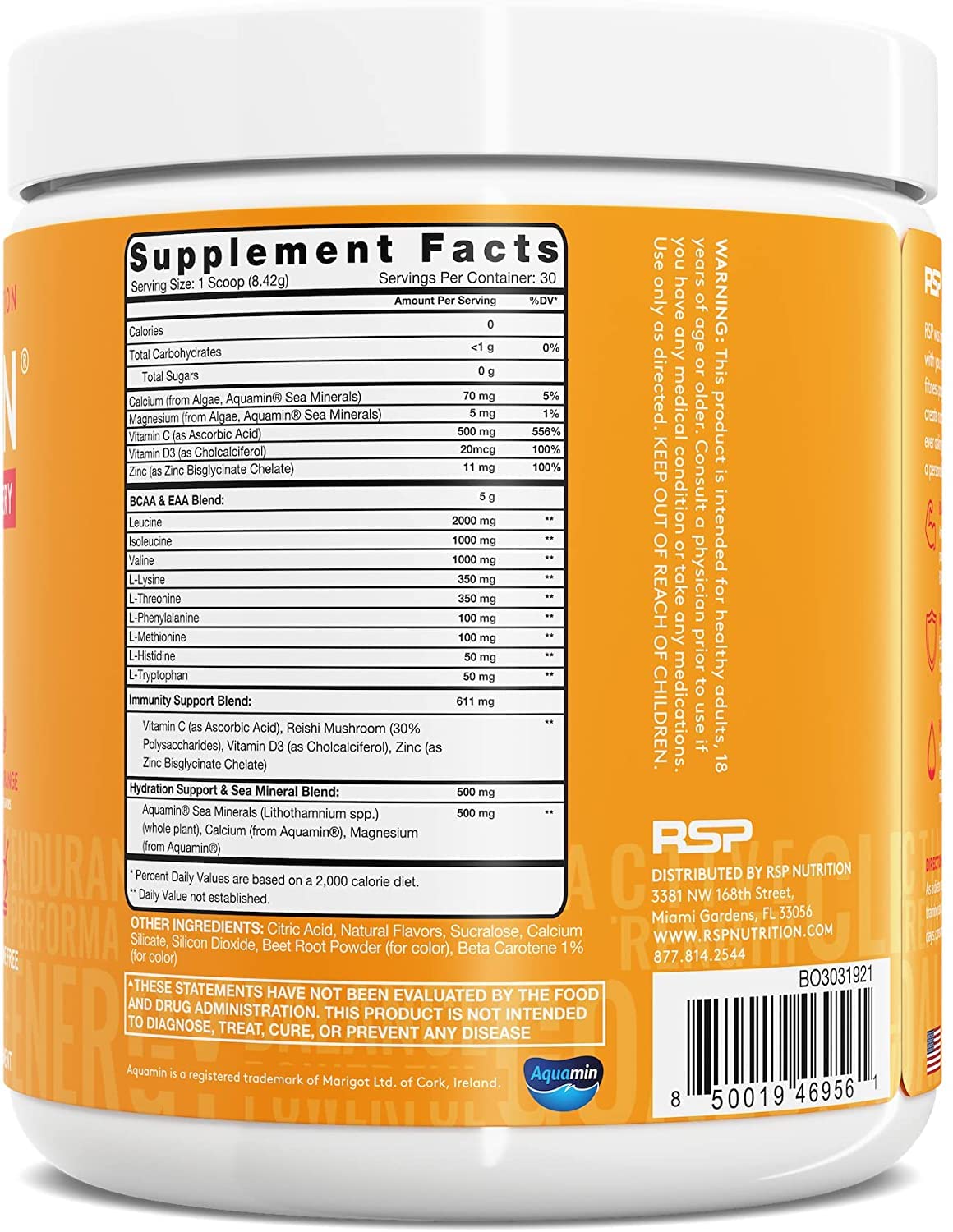 RSP AminoLean Recovery - Post Workout BCAAs Amino Acids Supplement + Electrolytes RSP NUTRITION Au supplements