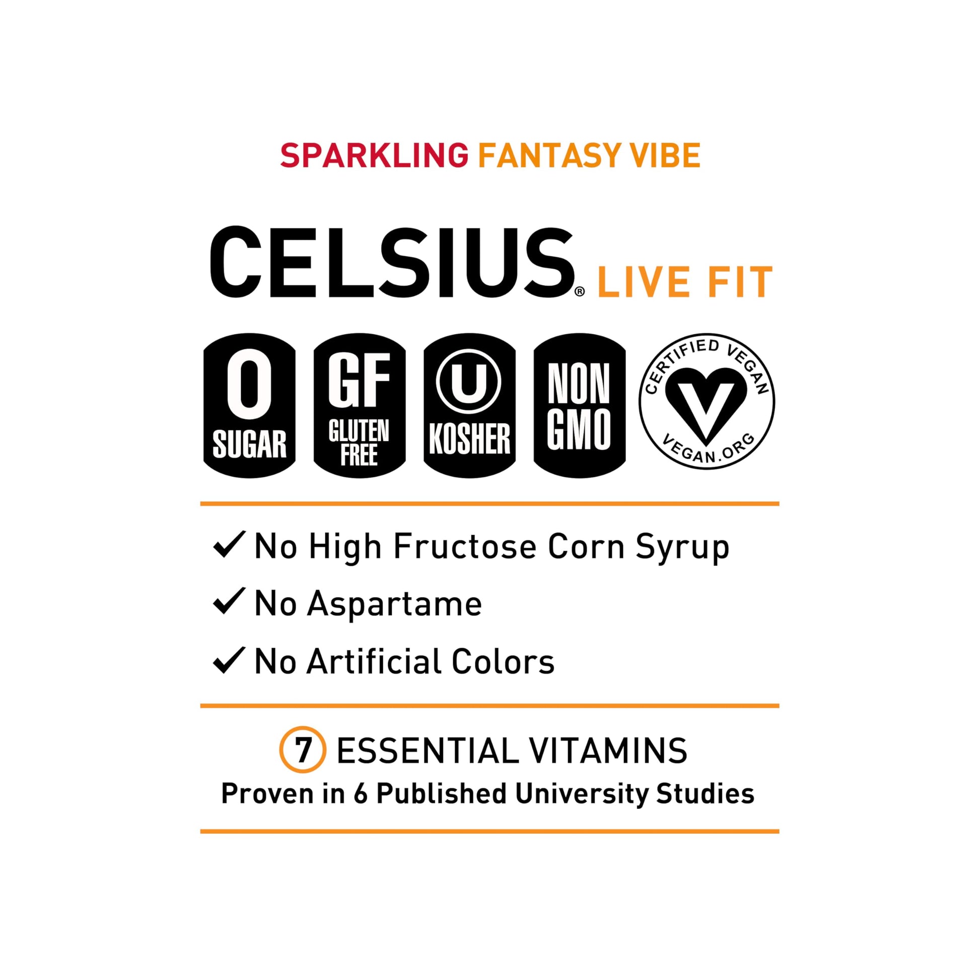 CELSIUS Sparkling Fantasy Vibe, Functional Essential Energy Drink, 12 Fl Oz (Pack of 12) CELSIUS Au supplements