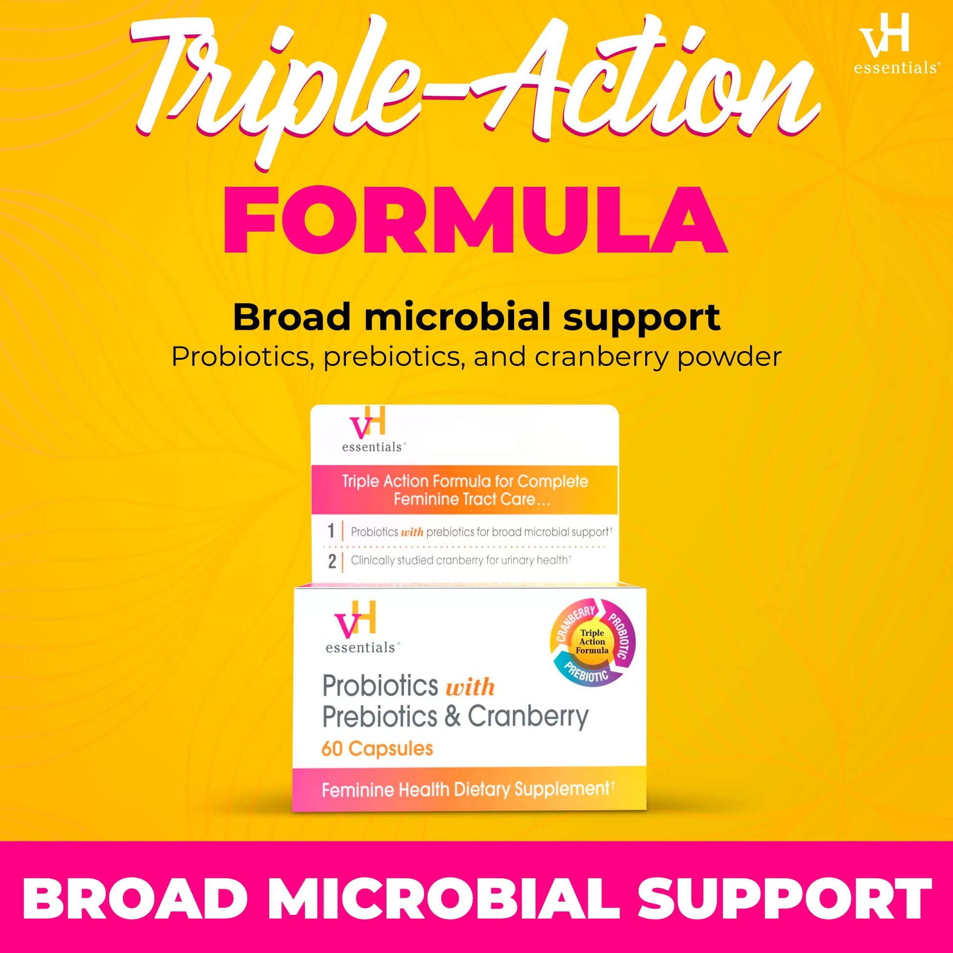 vH essentials Probiotics with Prebiotics and Cranberry Feminine Health vH essentials Au supplements