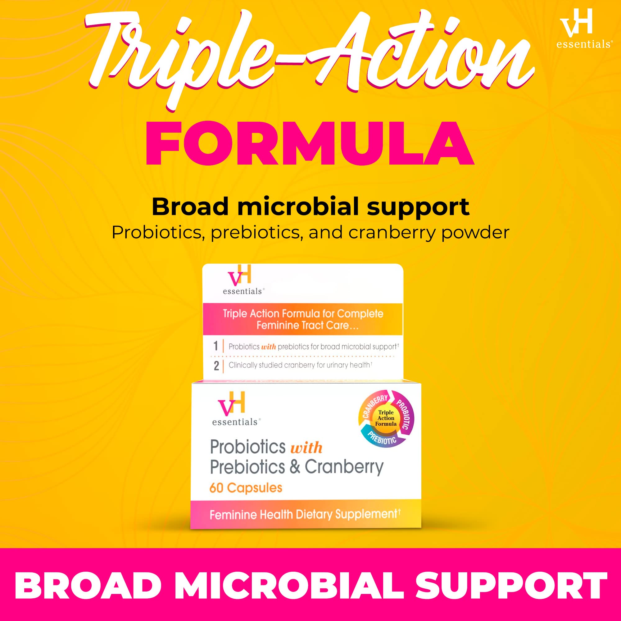 vH essentials Probiotics with Prebiotics and Cranberry Feminine Health vH essentials Au supplements